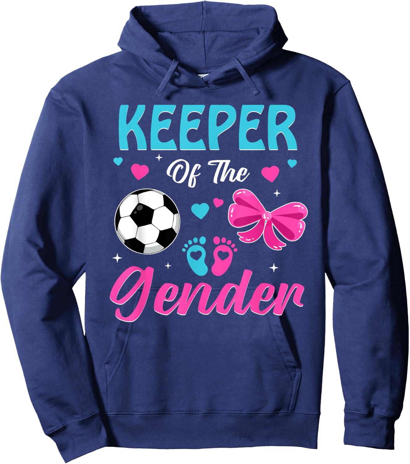 Keeper Of The Gender Soccer Gender Reveal Party Hoodie - Hoodie | Navy