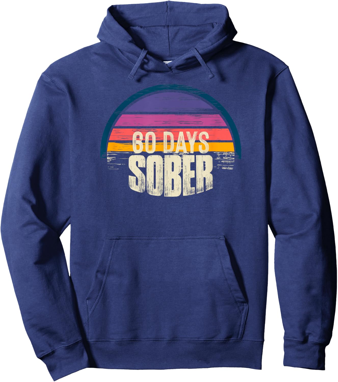 60 days Sober - AA Recovery Sobriety Hoodie - Hoodie | Navy