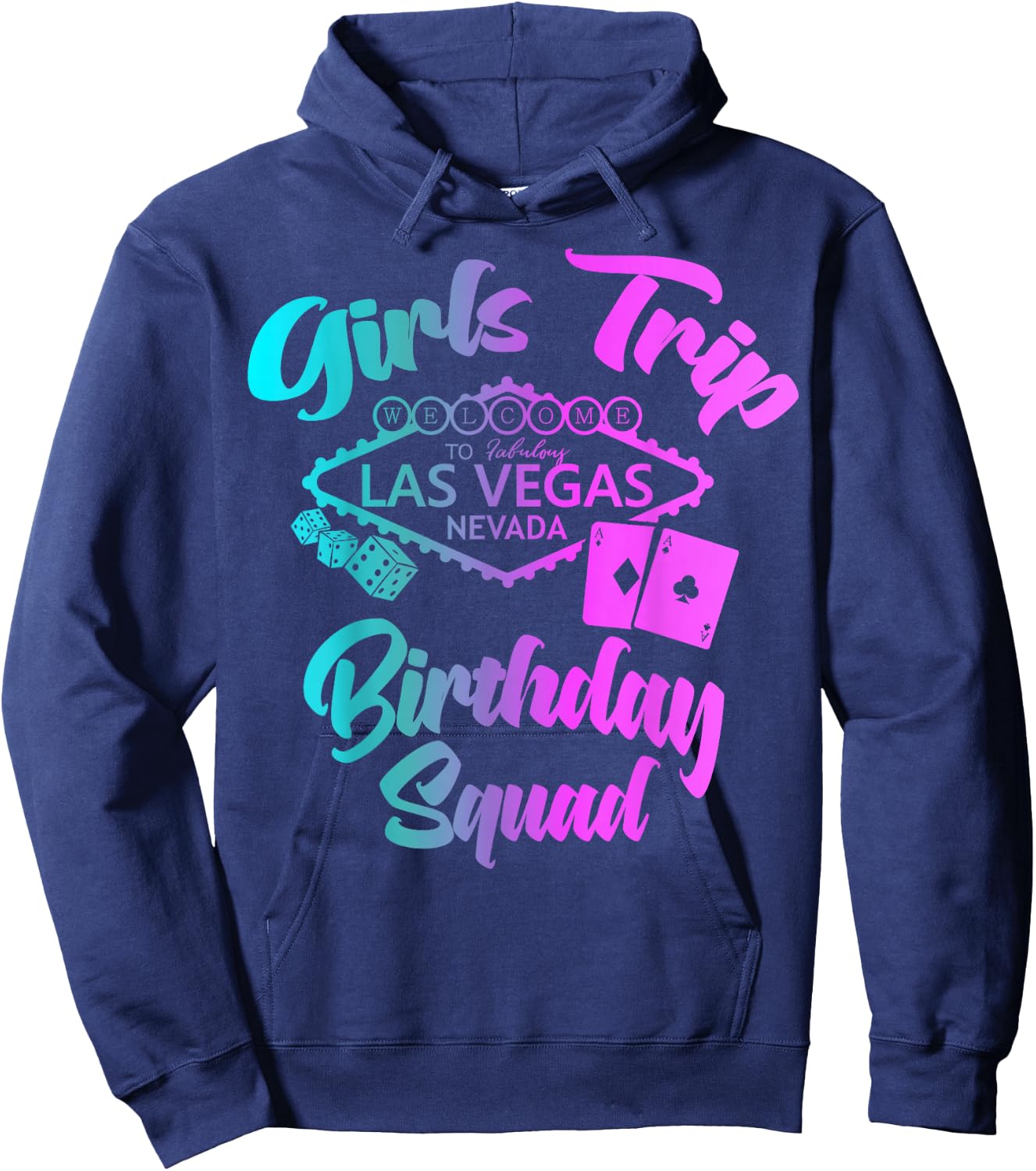 Girls Trip to Las Vegas Birthday Squad Hoodie - Hoodie | Navy