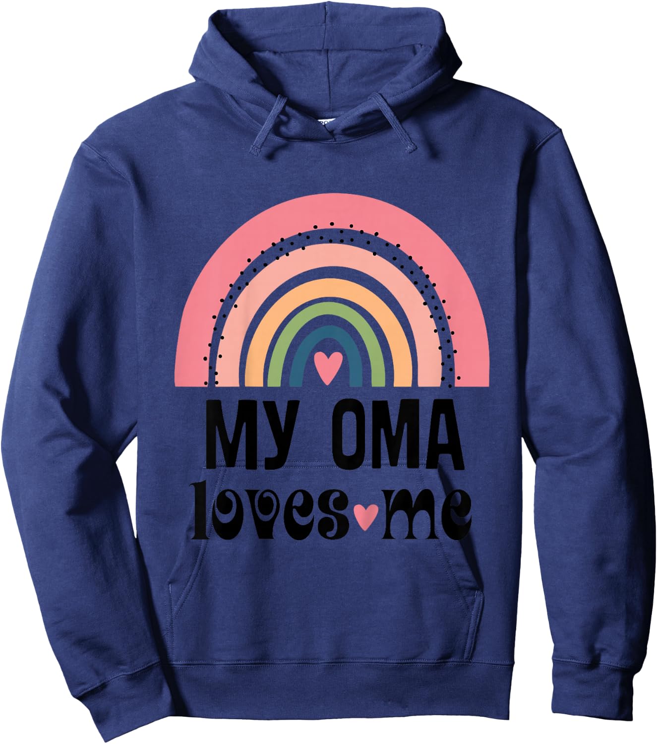 My Oma Loves Me Granddaughter Rainbow Hoodie - Hoodie | Navy