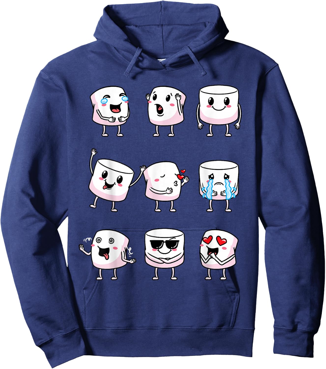 Marshmallow Designs Camper Camping Men Women Hoodie - Hoodie | Navy