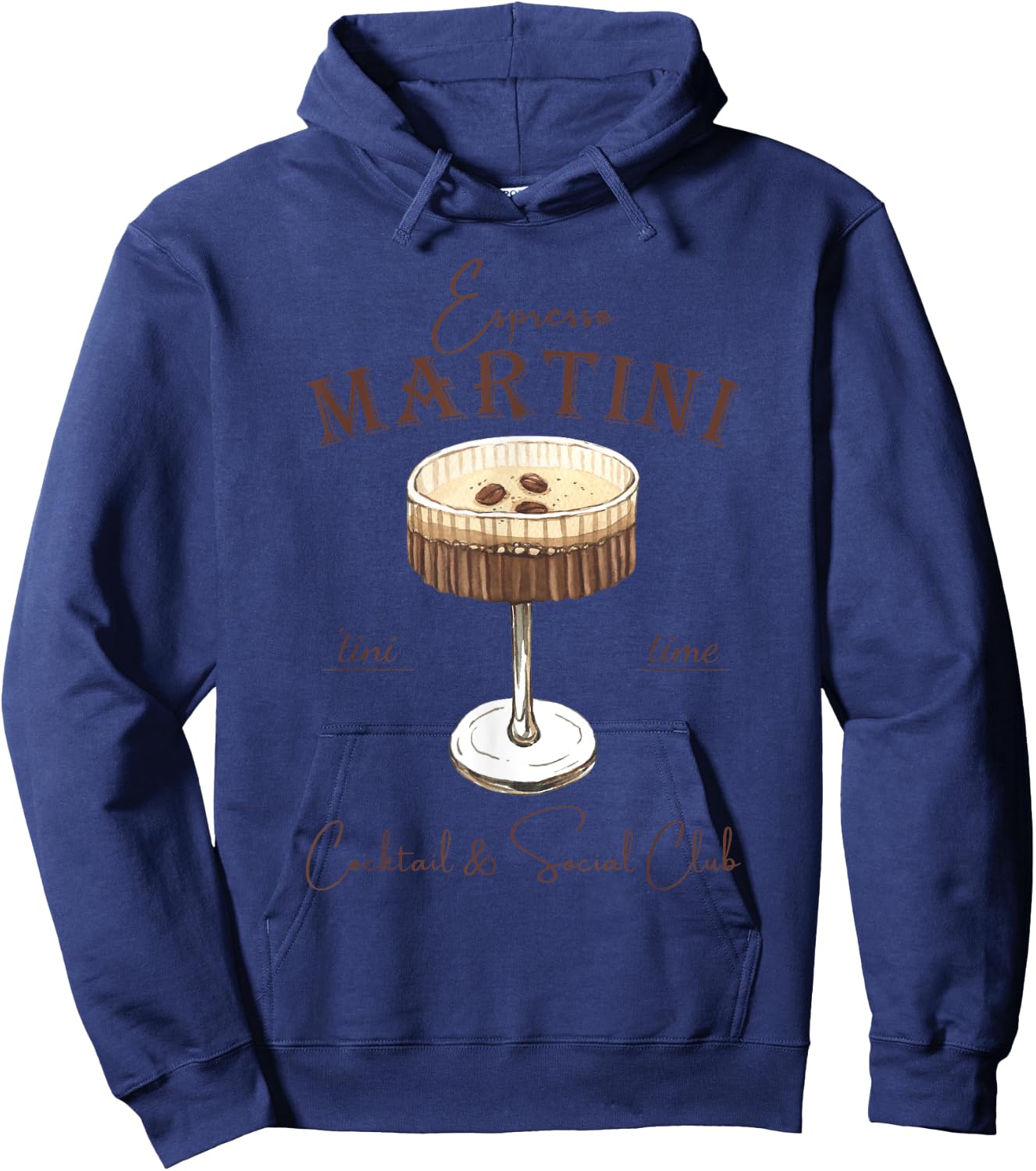 Espresso Martini Social Club Drinking Vintage Hoodie - Hoodie | Navy