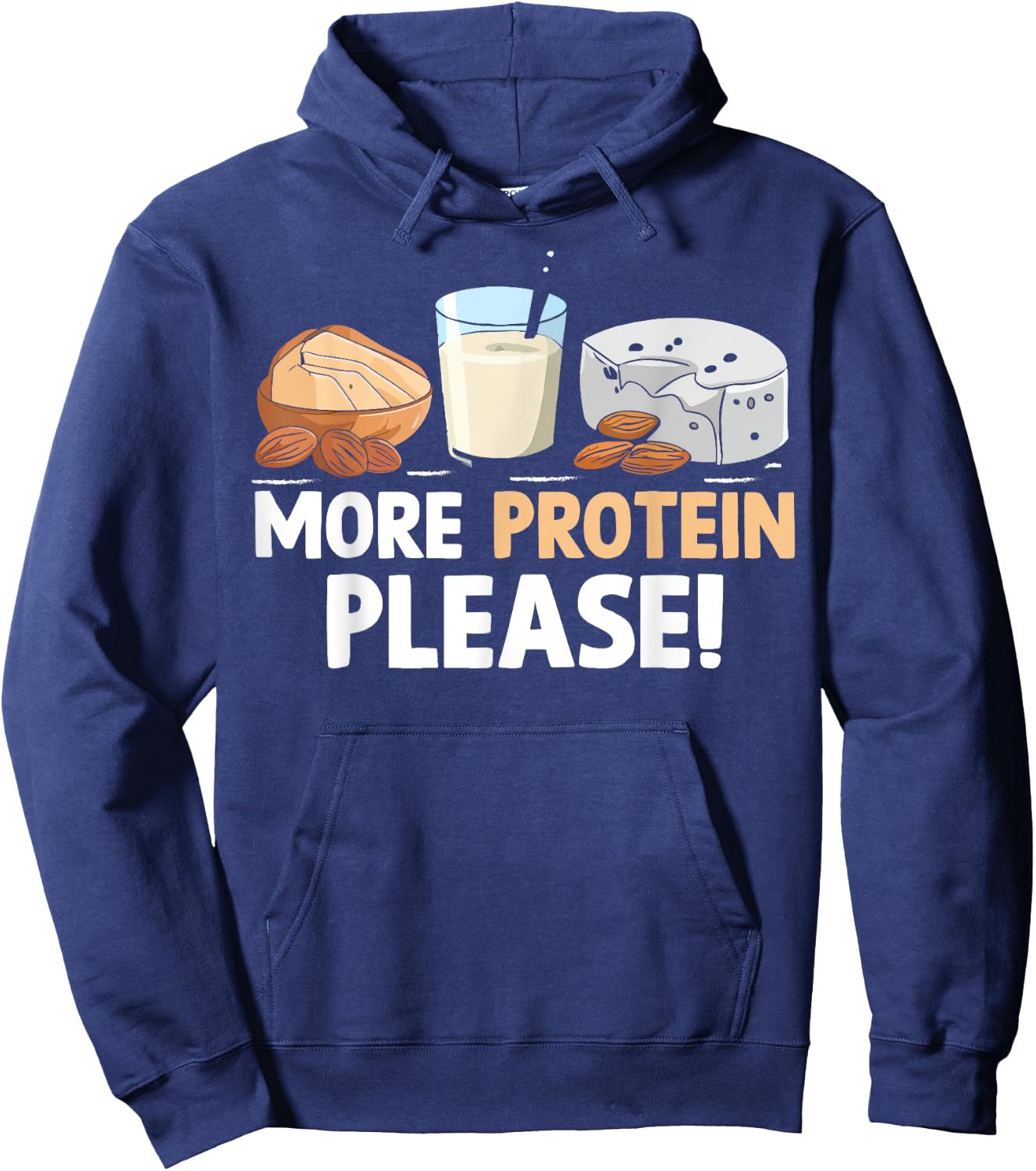 More Protein Please Weight Lifting Hoodie - Hoodie | Navy