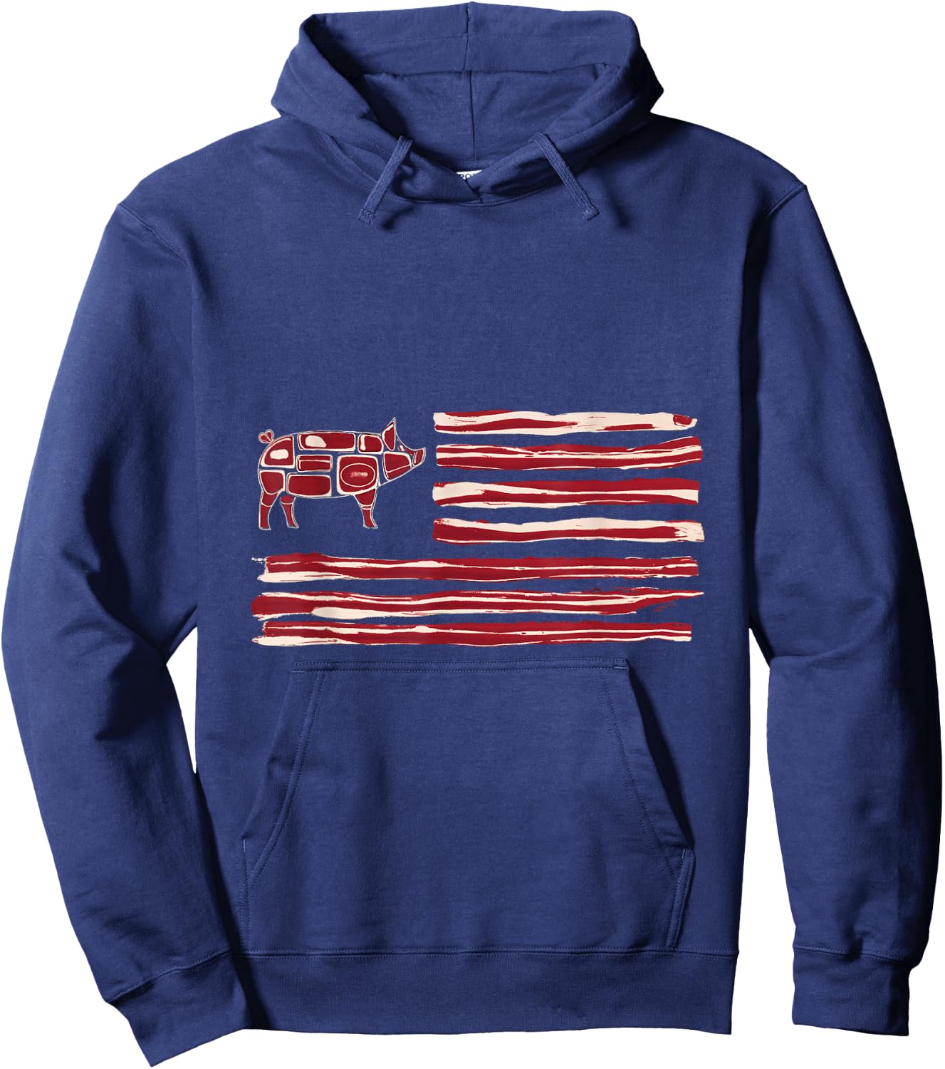 Bacon Flag Pig American Patriot Cooking Grill Hoodie - Hoodie | Navy