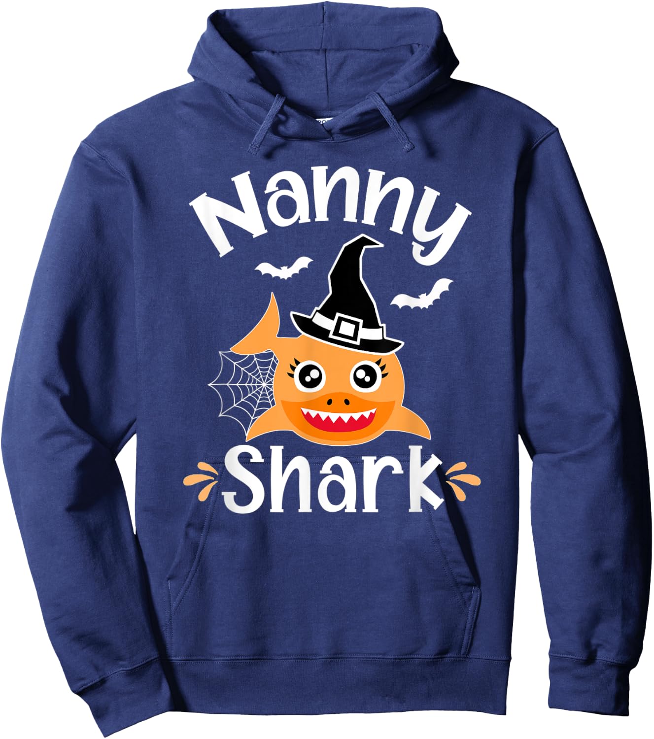 Nanny Shark Funny Halloween Nanny Grandma Hoodie - Hoodie | Navy