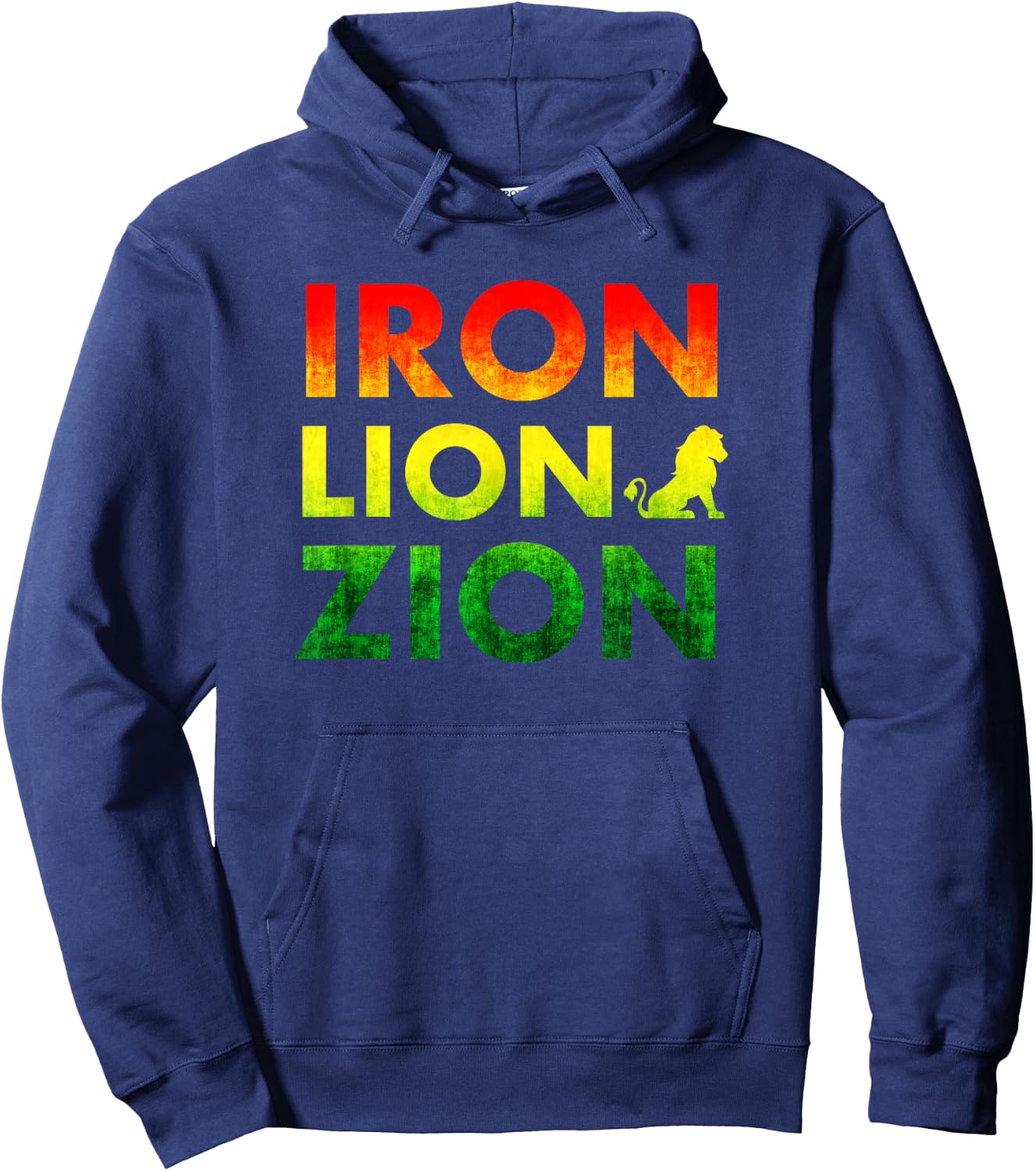 Iron Lion Zion Rasta Reggae Jamaican Rasta Hoodie - Hoodie | Navy
