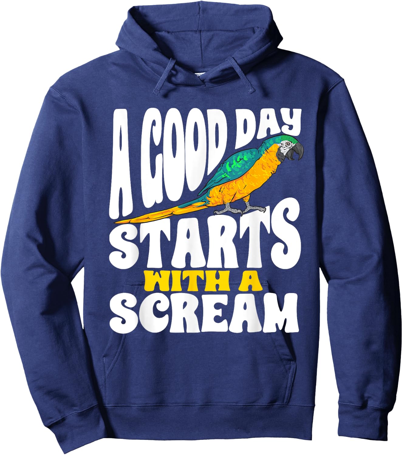 Macaw Parrot Scream Blue And Yellow Macaw Hoodie - Hoodie | Navy