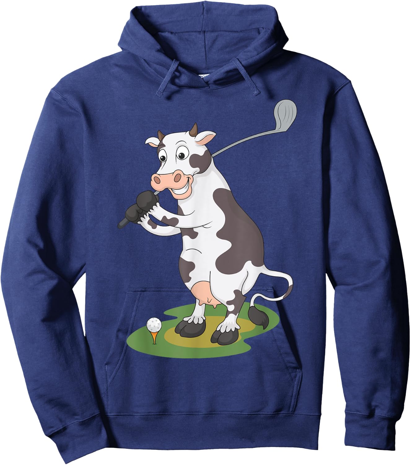 Golfing Cow Golf Hoodie - Hoodie | Navy