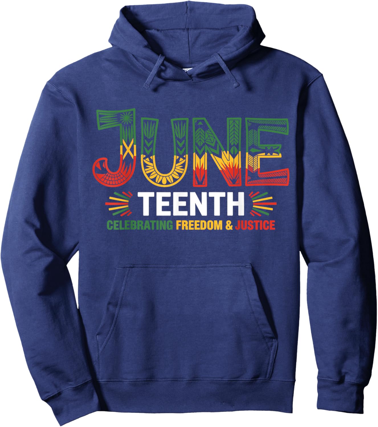 Juneteenth Celebrating Black Freedom & Justice Hoodie - Hoodie | Navy