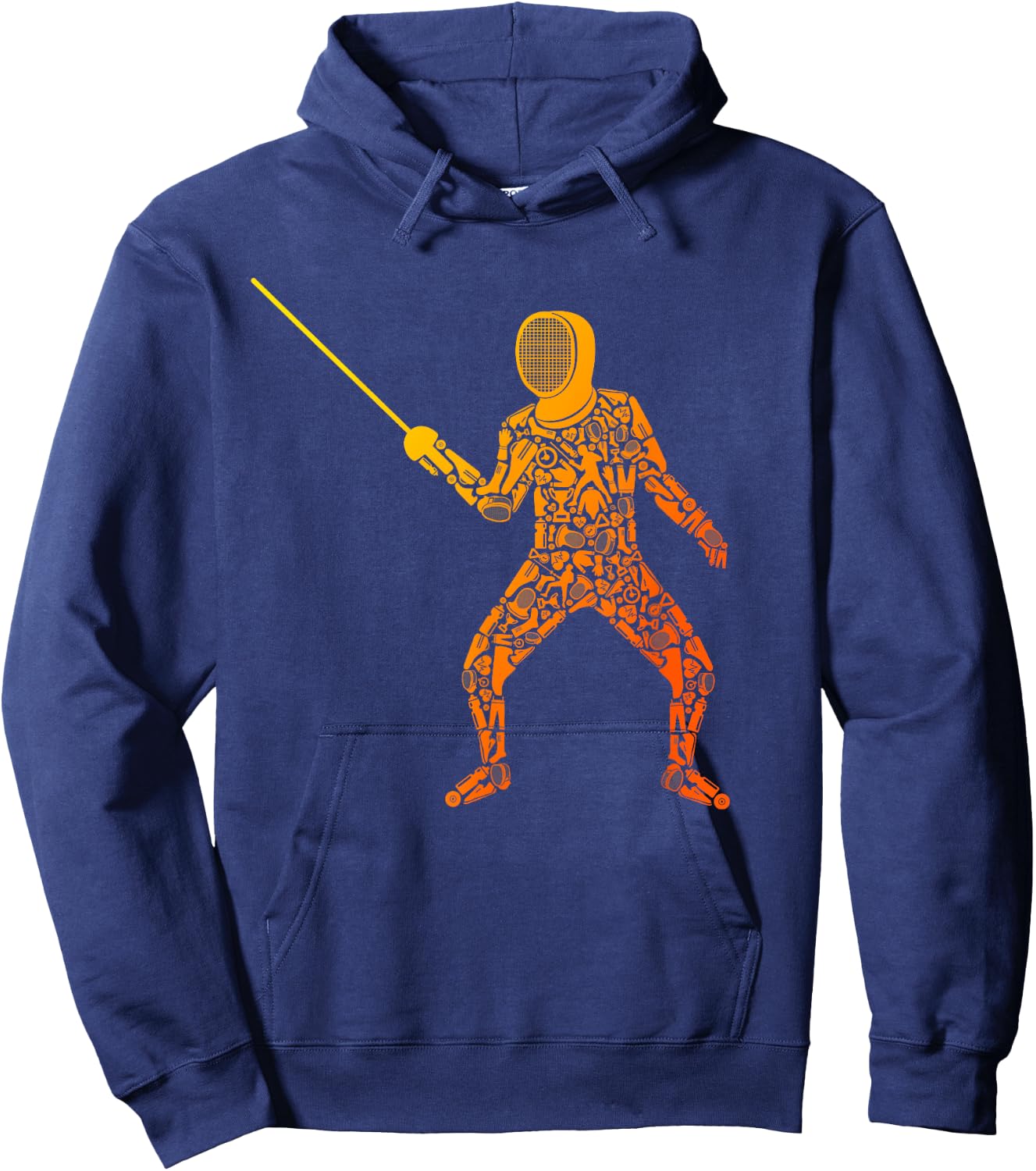 Fencing Sports Symbols Swords Epee Fencer Hoodie - Hoodie | Navy