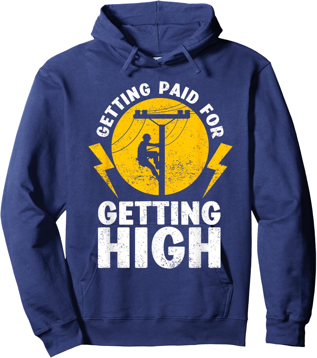 Funny Lineman Design Electrical Power Lineman Hoodie - Hoodie | Navy