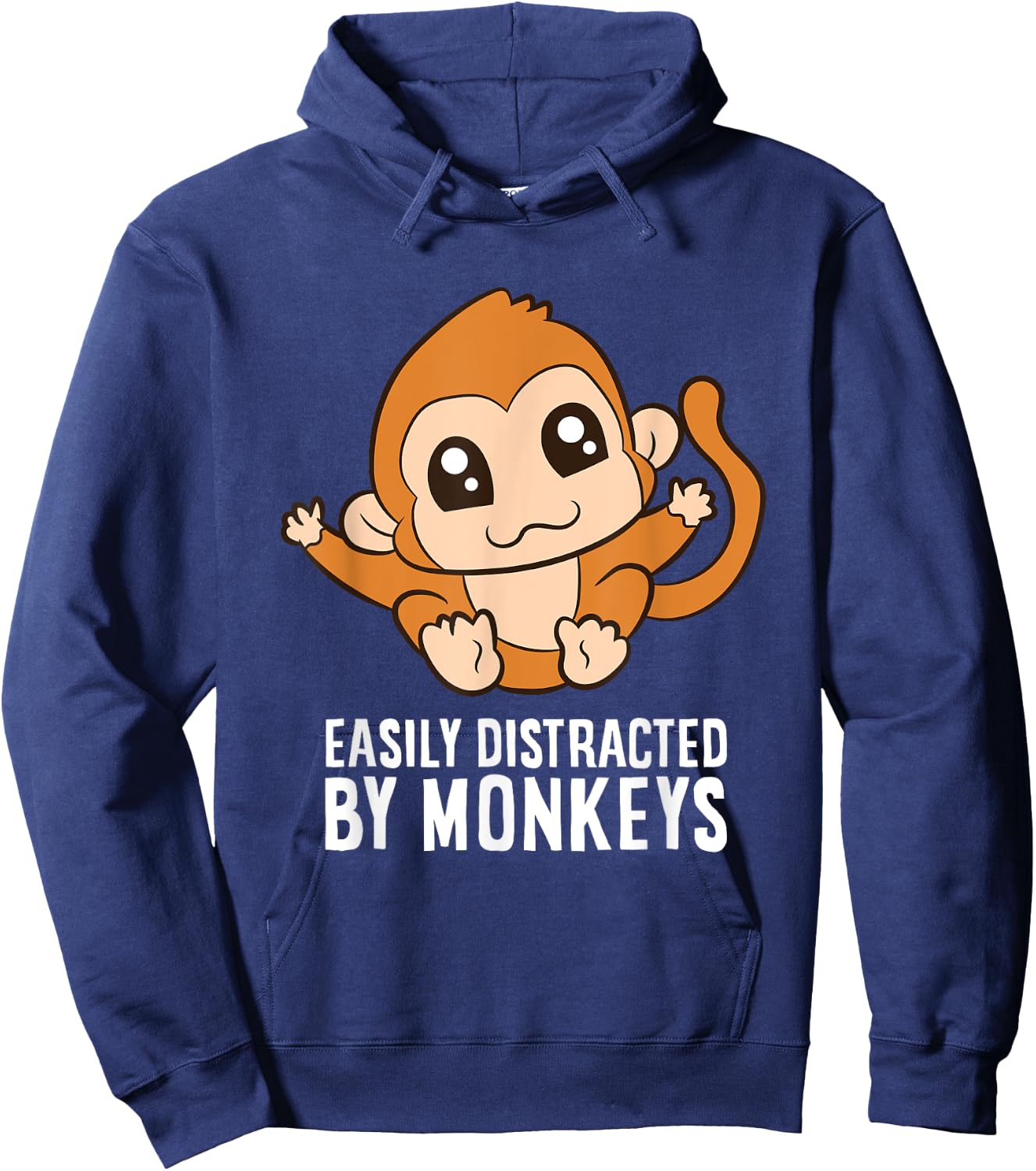Monkey Lover - Easily Distracted By Monkeys Hoodie - Hoodie | Navy
