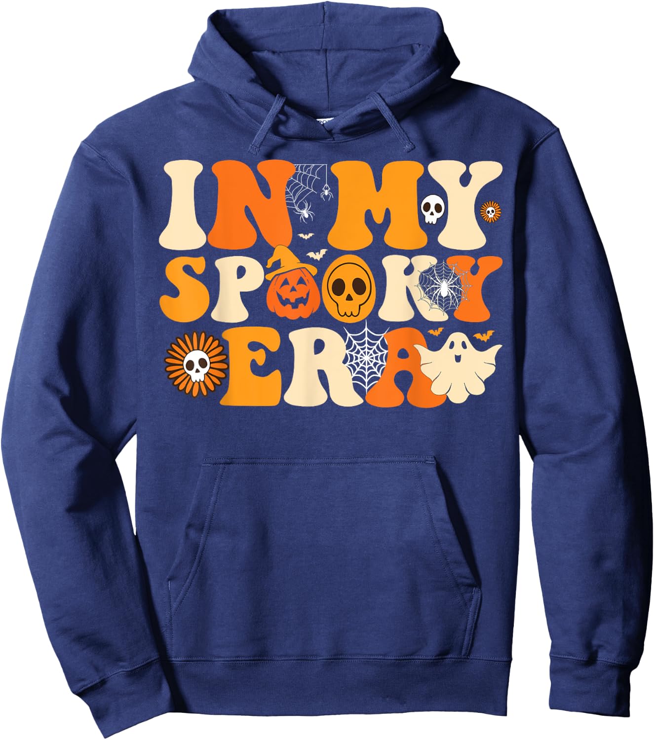In My Spooky Era Groovy Hippie Halloween Ghost Hoodie - Hoodie | Navy