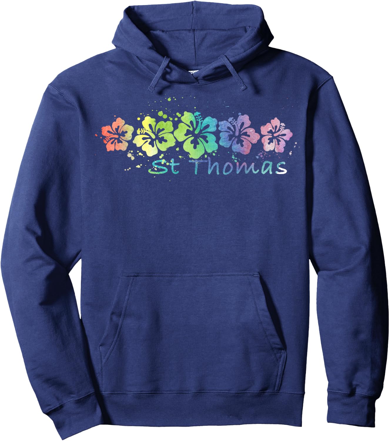 St Thomas Watercolor Beach /Travel Surf Hoodie - Hoodie | Navy