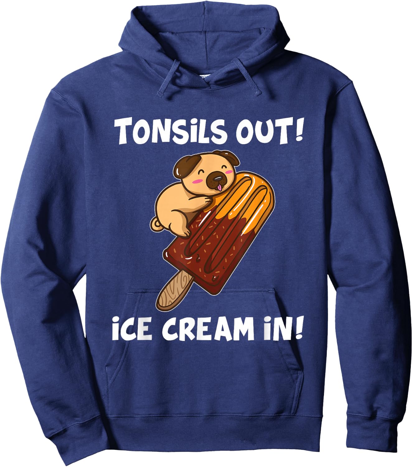 Almond Removal Surgery Recovery Gift Pug Hoodie - Hoodie | Navy