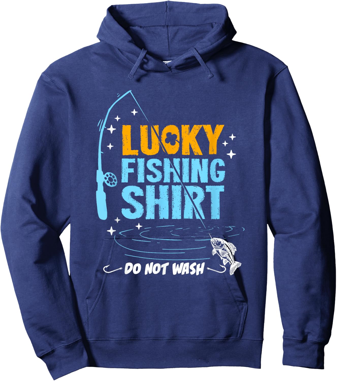 Funny Lucky Fishing Gifts Boys Women Dad Hoodie - Hoodie | Navy