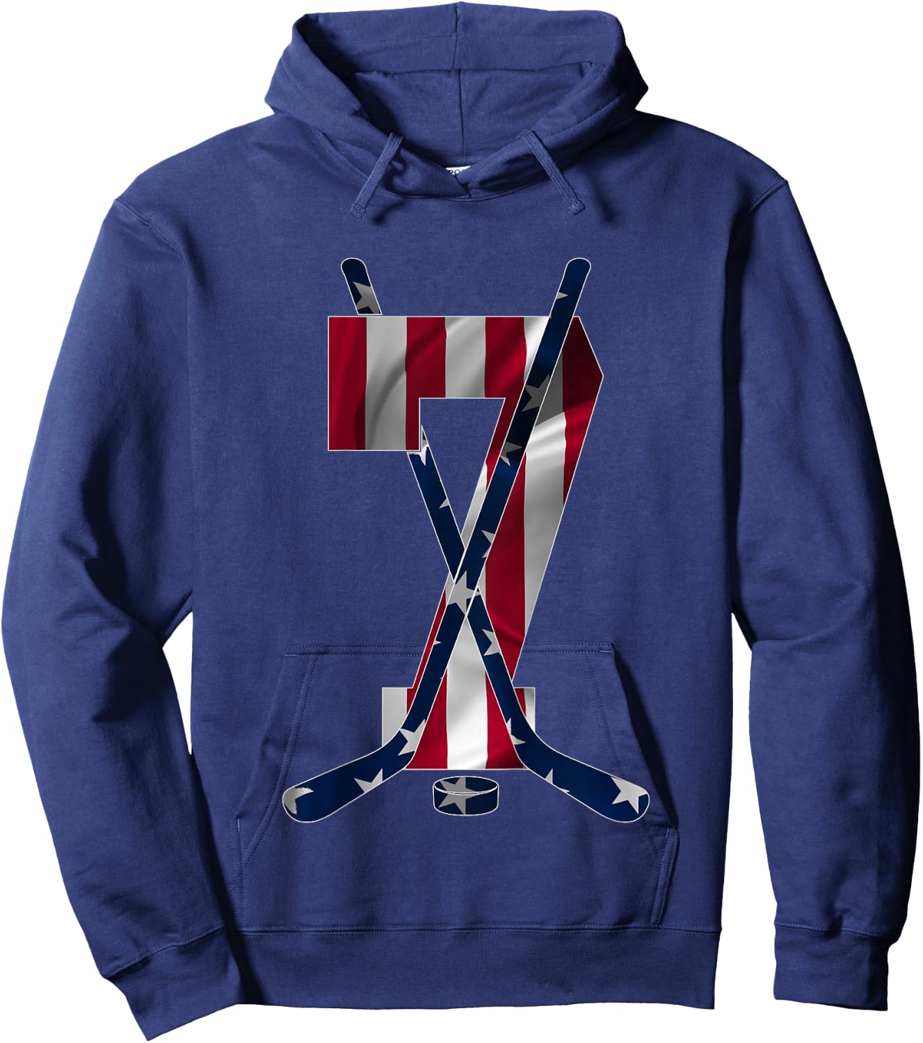 Number 7 Years Ice Hockey 7th Birthday Hoodie - Hoodie | Navy