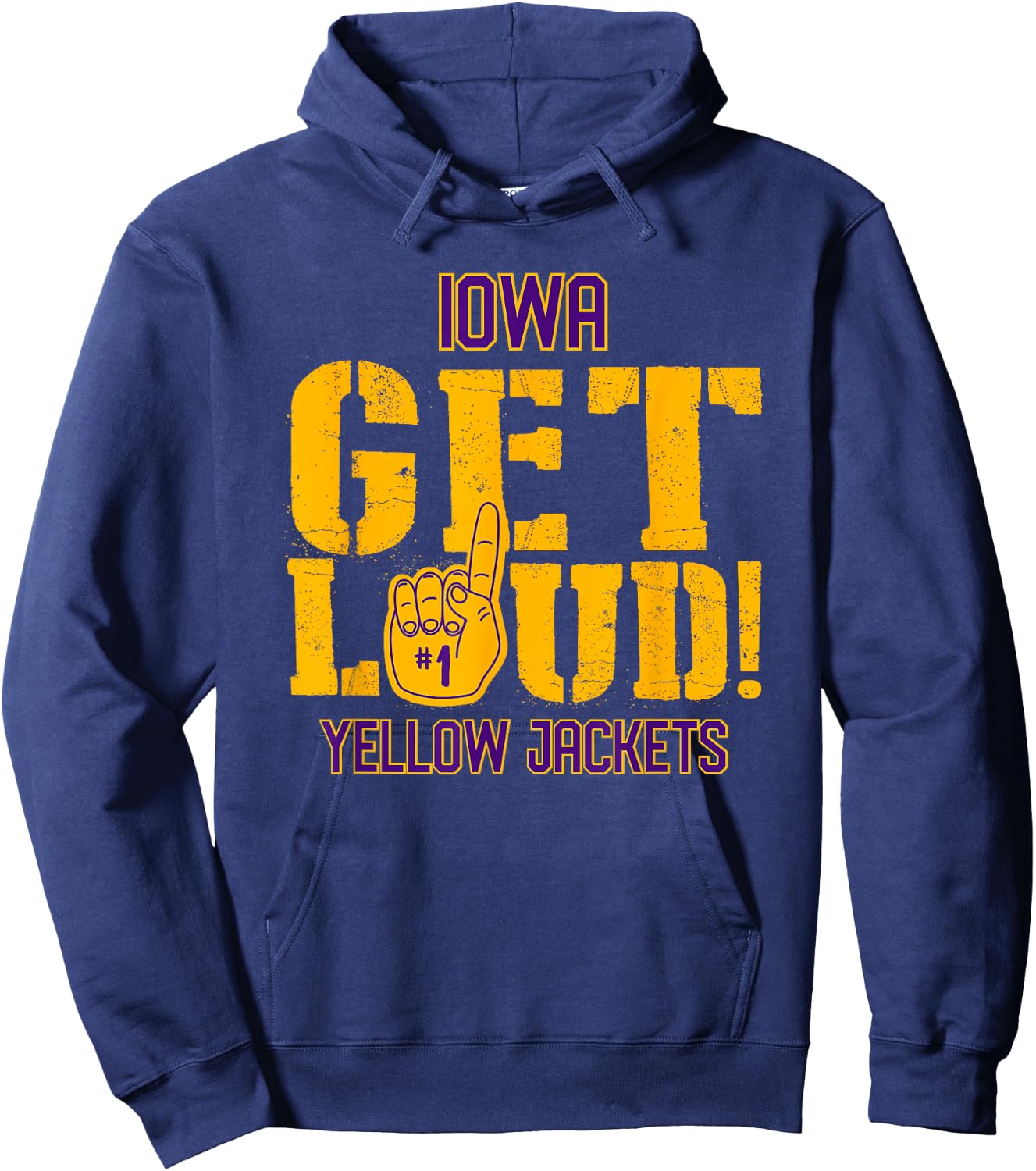 Iowa High School GET LOUD Yellow Jackets Hoodie - Hoodie | Navy