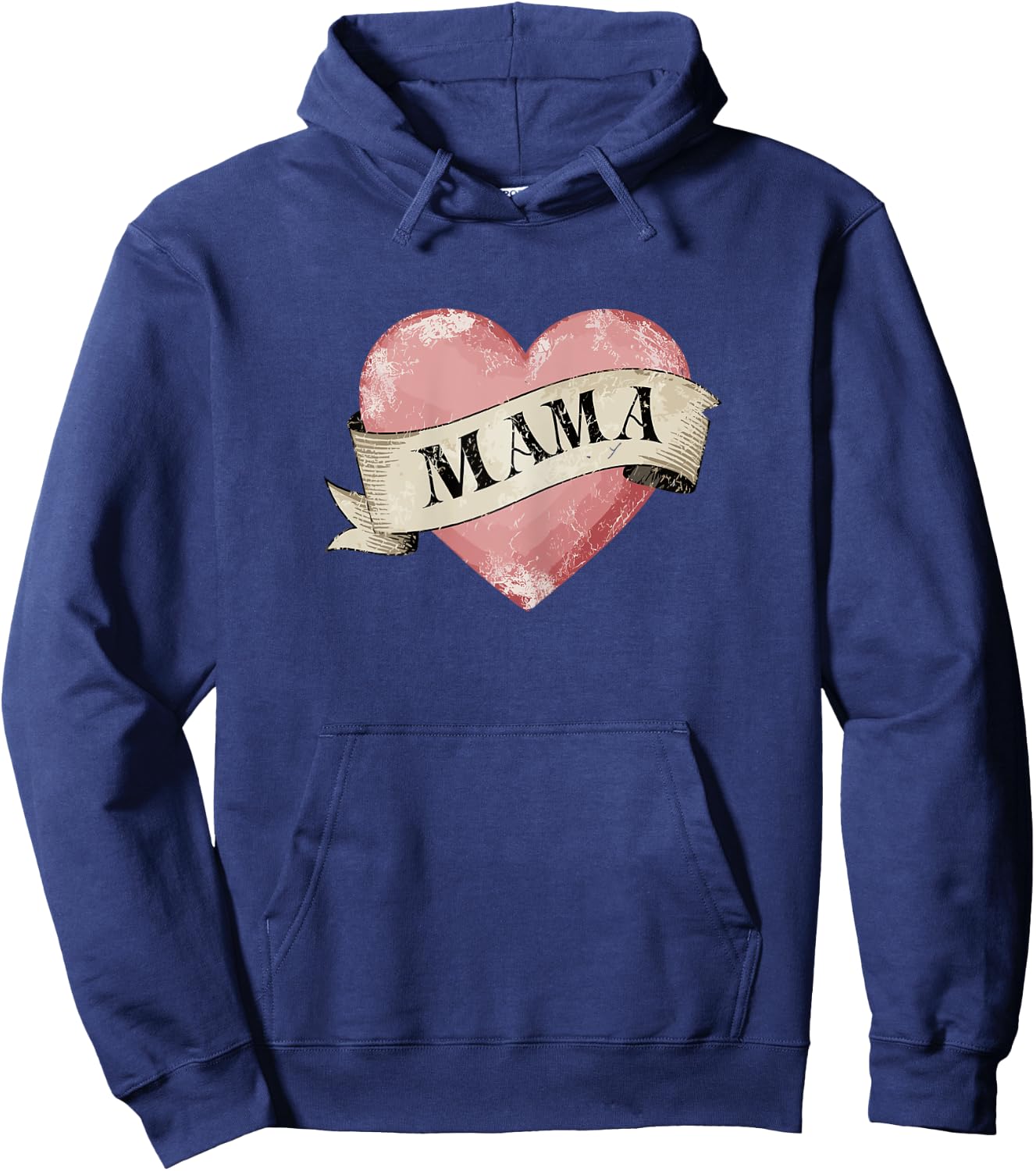 Mama Vintage Retro Mom Tattoo Heart Hoodie - Hoodie | Navy