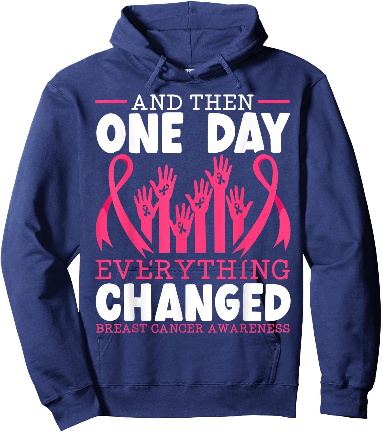 Breast Cancer Warrior Breast Cancer Awareness Hoodie - Hoodie | Navy
