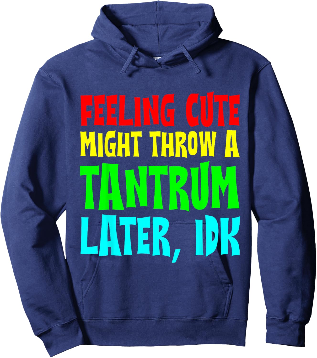 Feeling Cute, Might Throw A Tantrum Later, Idk Hoodie - Hoodie | Navy