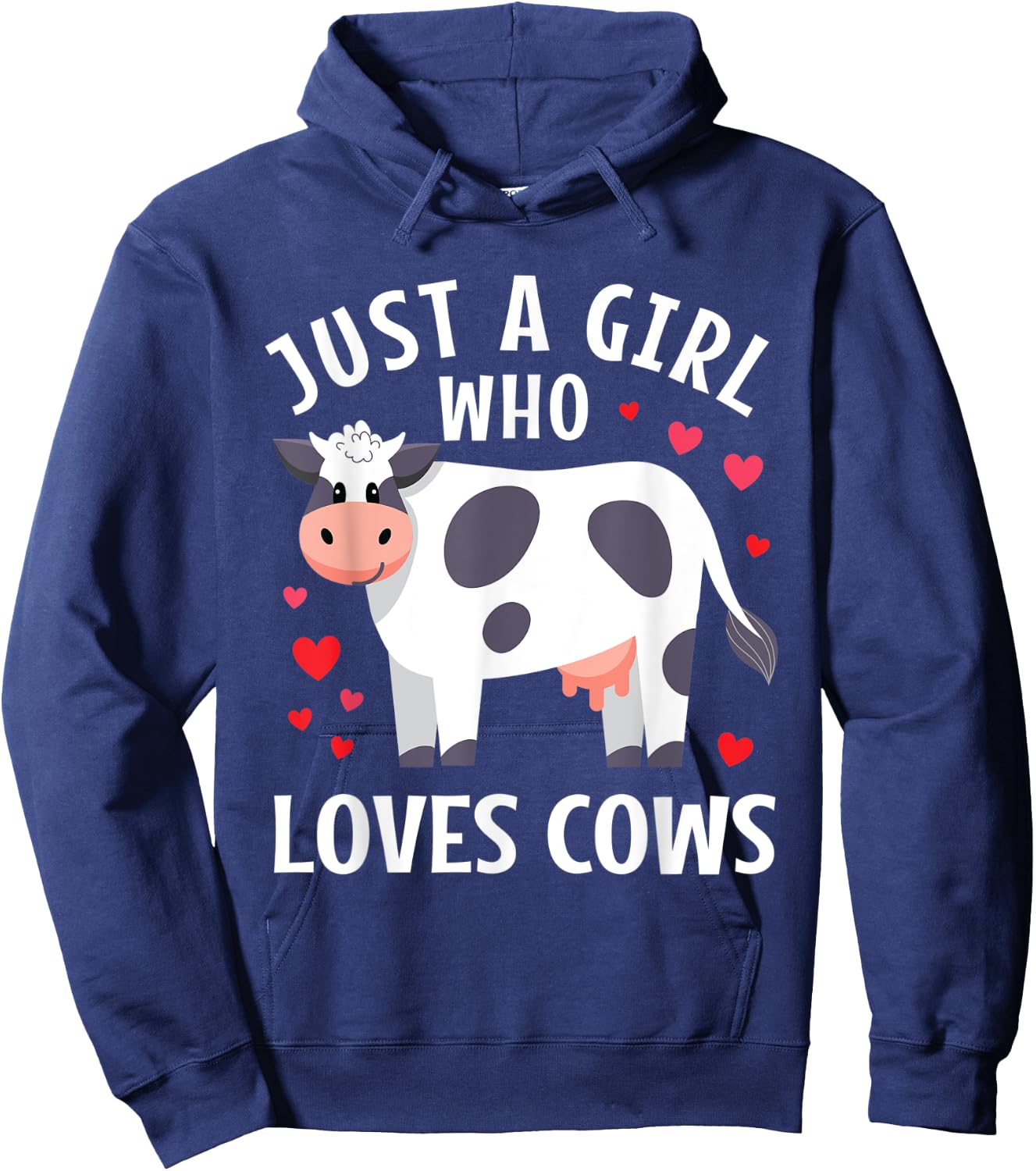 Cute Just A Girl Who Loves Cows Lover Toddler Hoodie - Hoodie | Navy