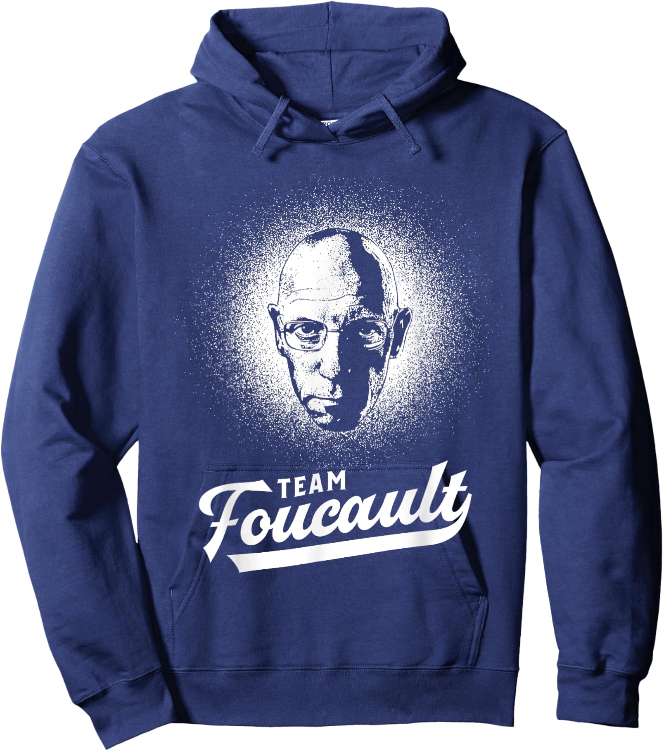 Team Foucault - Philosophy Retro Portrait Hoodie - Hoodie | Navy