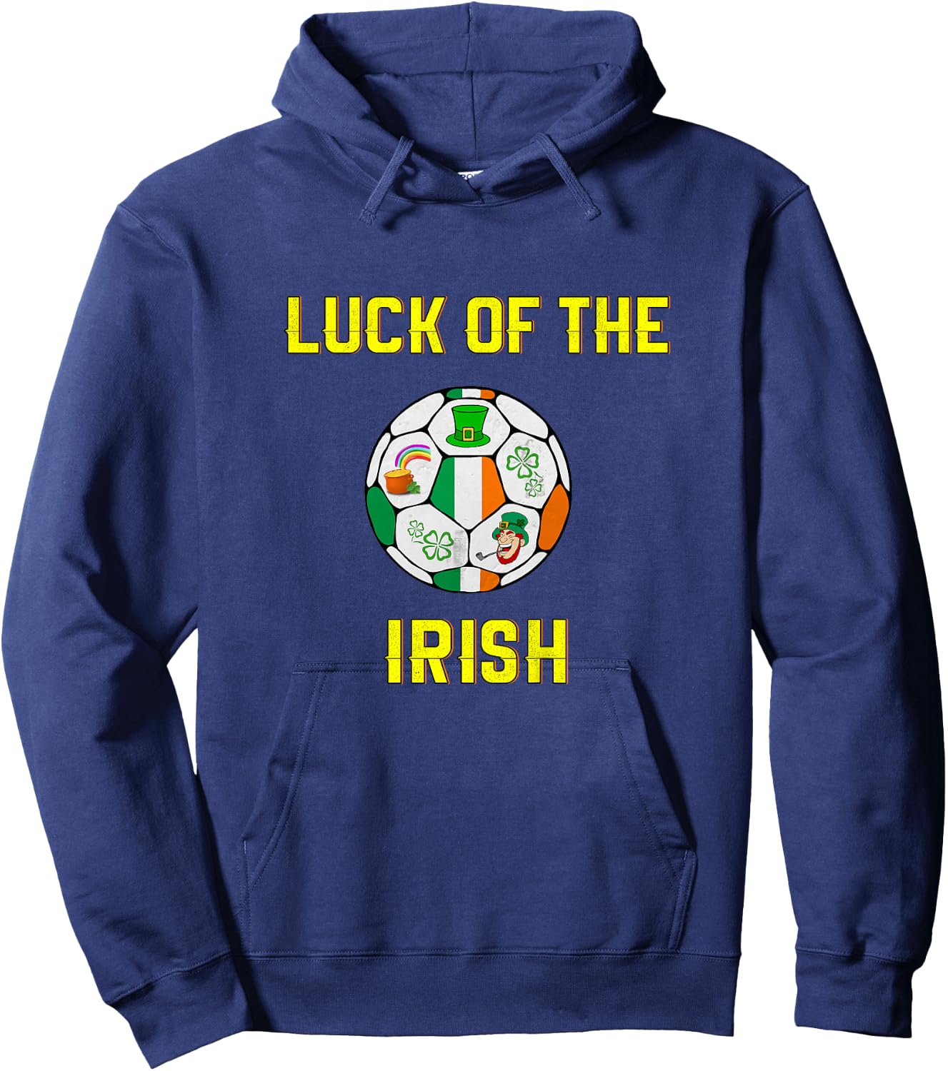 Kids Irish Flag Ireland Soccer Ball Art Hoodie - Hoodie | Navy