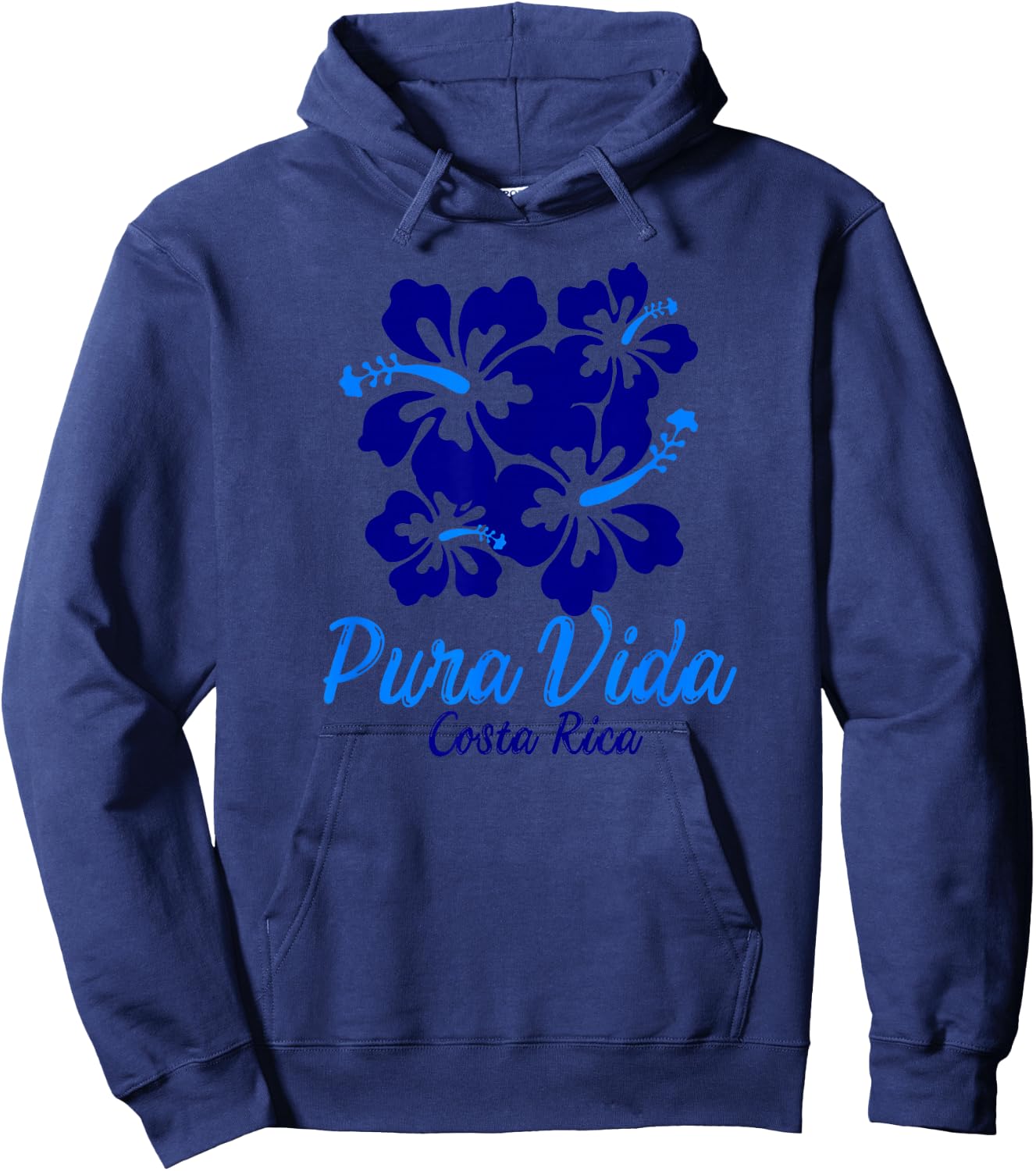 Pura Vida Costa Rica Blue Hibiscus Hoodie - Hoodie | Navy