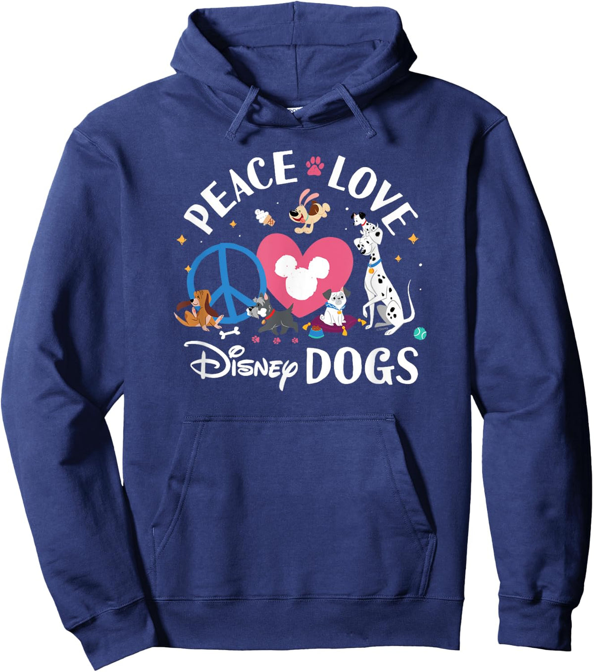 Disney - Peace, Love, Disney Dogs Hoodie - Hoodie | Navy