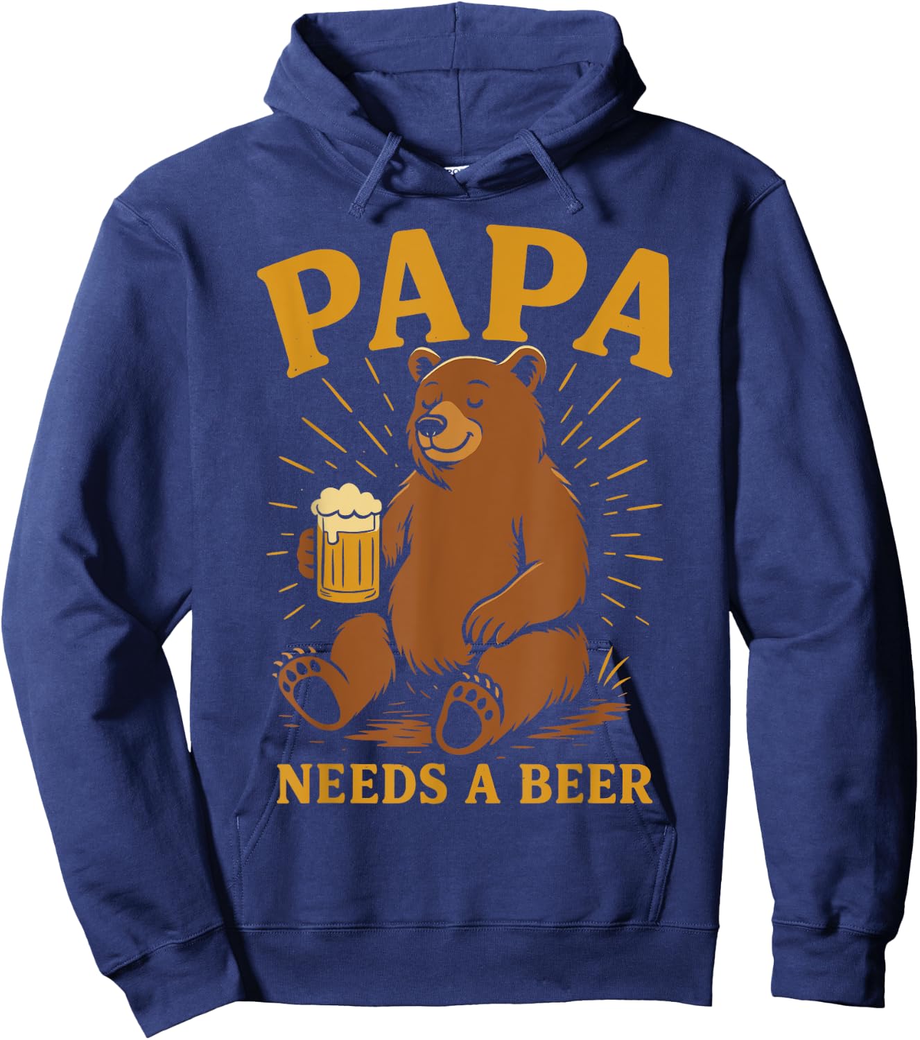 Beer fan PAPA NEEDS A BEER Funny Soon-to-be Dad Hoodie - Hoodie | Navy