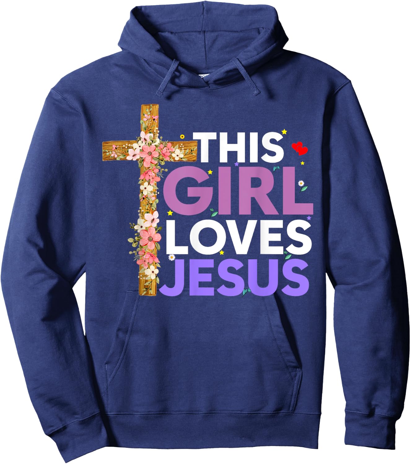 This Girl Loves Jesus Cute Christian Girl Jesus Hoodie - Hoodie | Navy