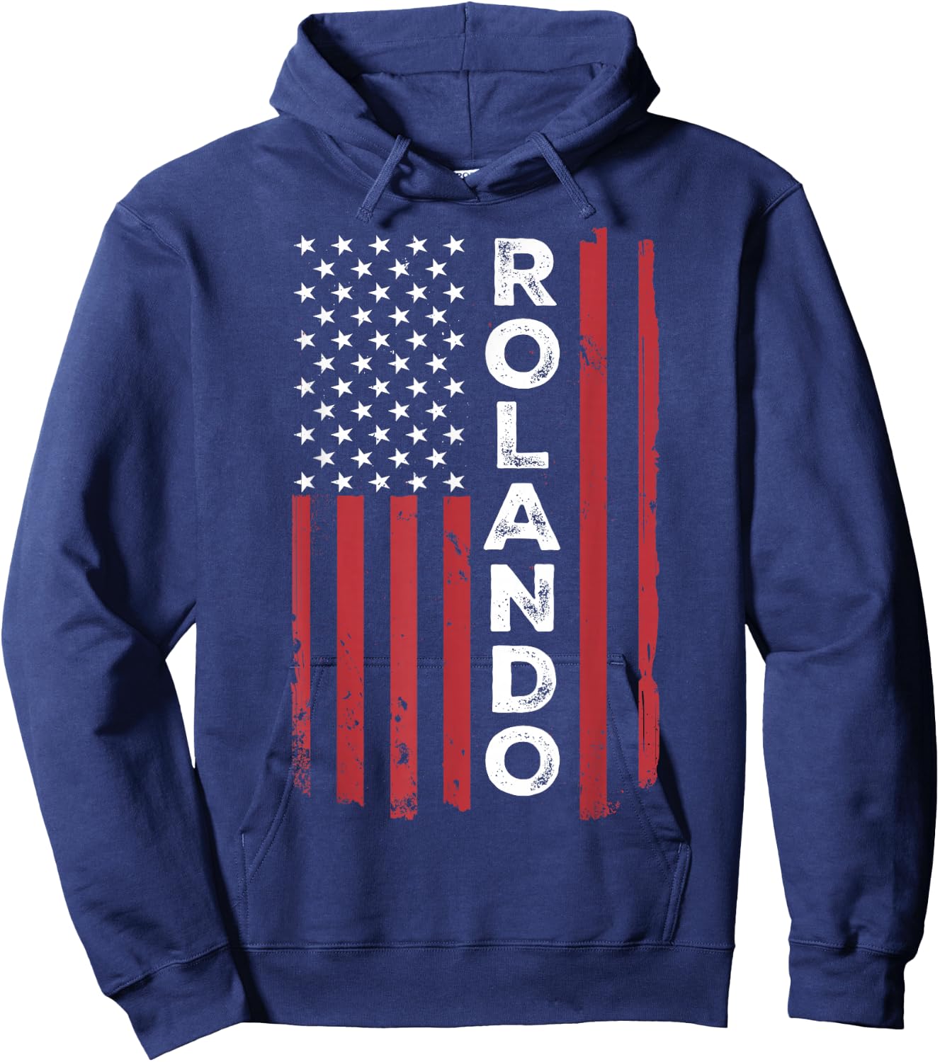 Rolando USA Flag American Flag Patriotic Hoodie - Hoodie | Navy