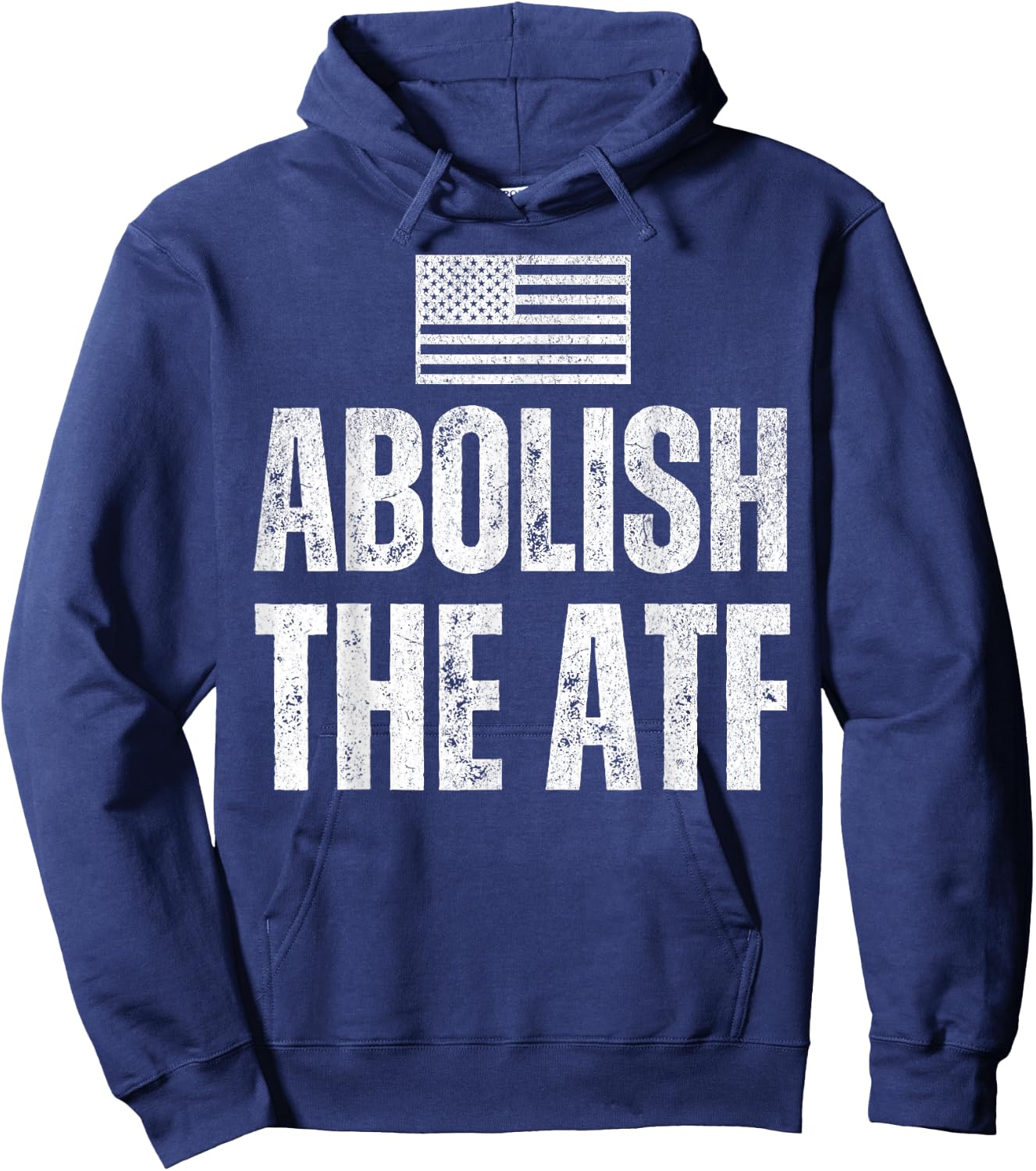 ATF Is USA Unconstitutional with Second Amendment Abolish The ATF the Bureau of Alcohol, Tobacco and Firearms Black -Adults Small Classic Fit Short Sleeve Patriotic Modern Hoodie - Hoodie | Navy