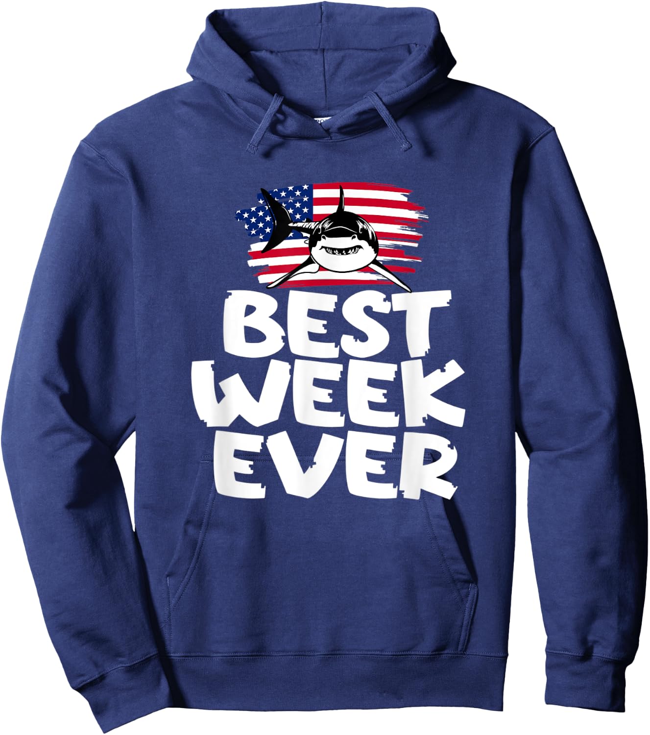 Best Week Ever Sorry I Can't It's Week Shark Hoodie - Hoodie | Navy