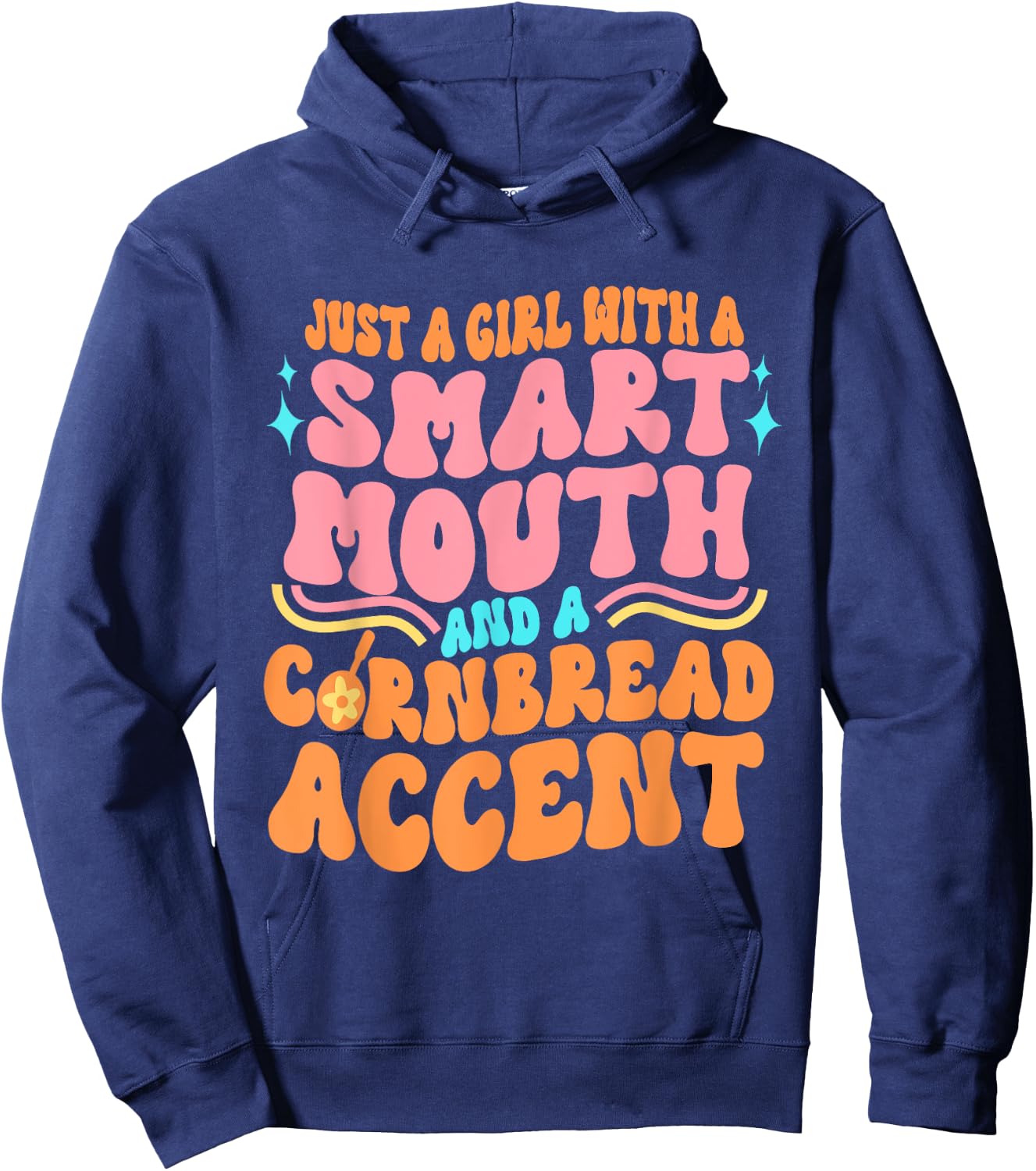 Just A Girl With A S.m.a.r.t Mouth Apparel Hoodie - Hoodie | Navy