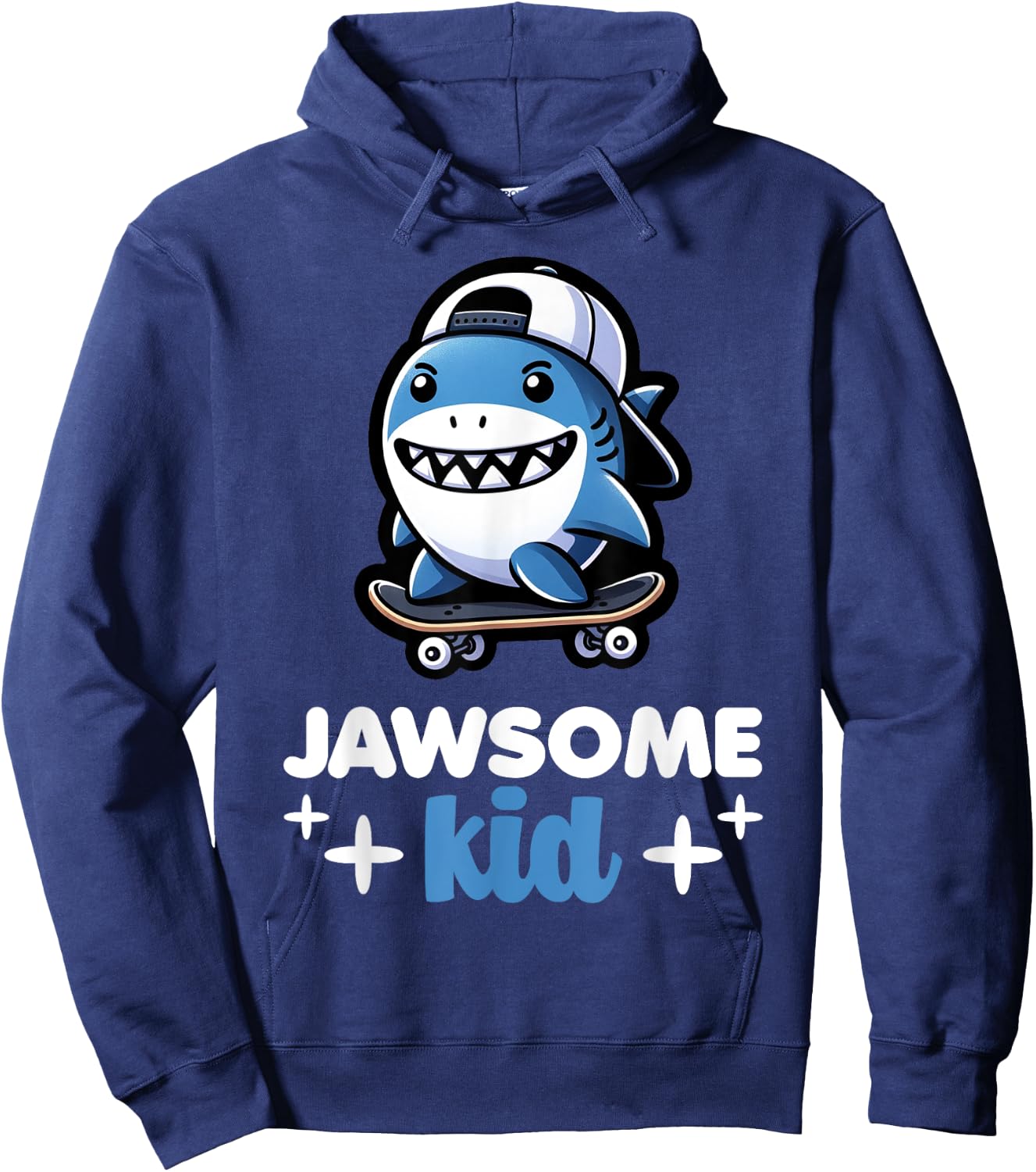 Cool Shark Jawsome Kid Beach Funny Shark Hoodie - Hoodie | Navy