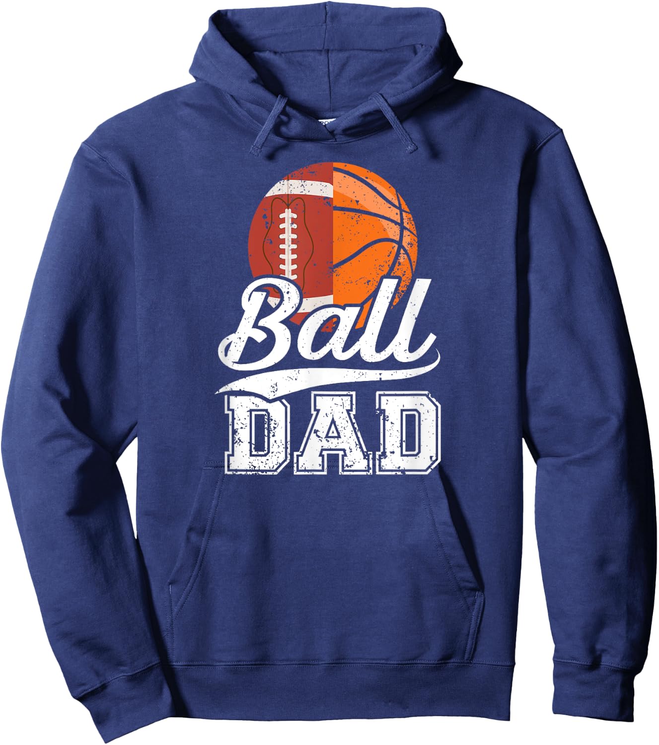 Ball Dad Football Basketball Dad Of Ballers Hoodie - Hoodie | Navy