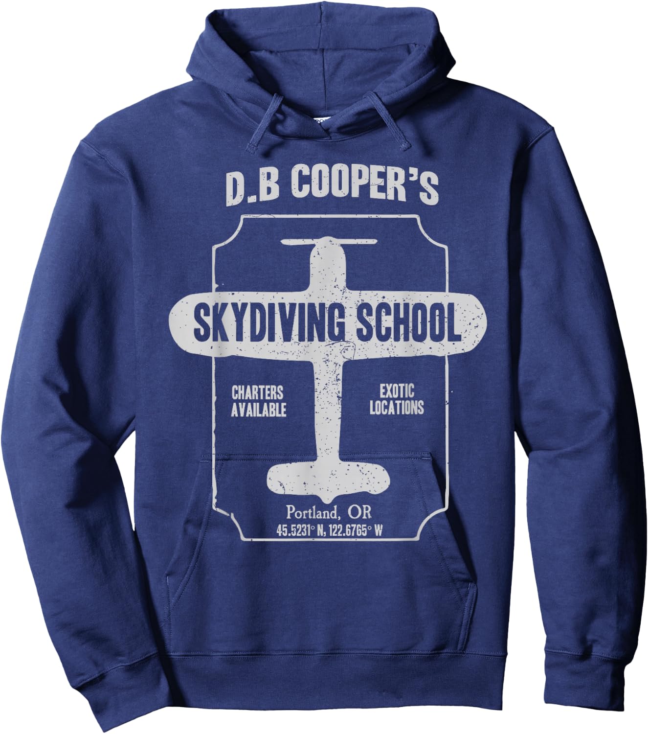 D.B. Cooper Skydiving School T Shirt Hoodie - Hoodie | Navy