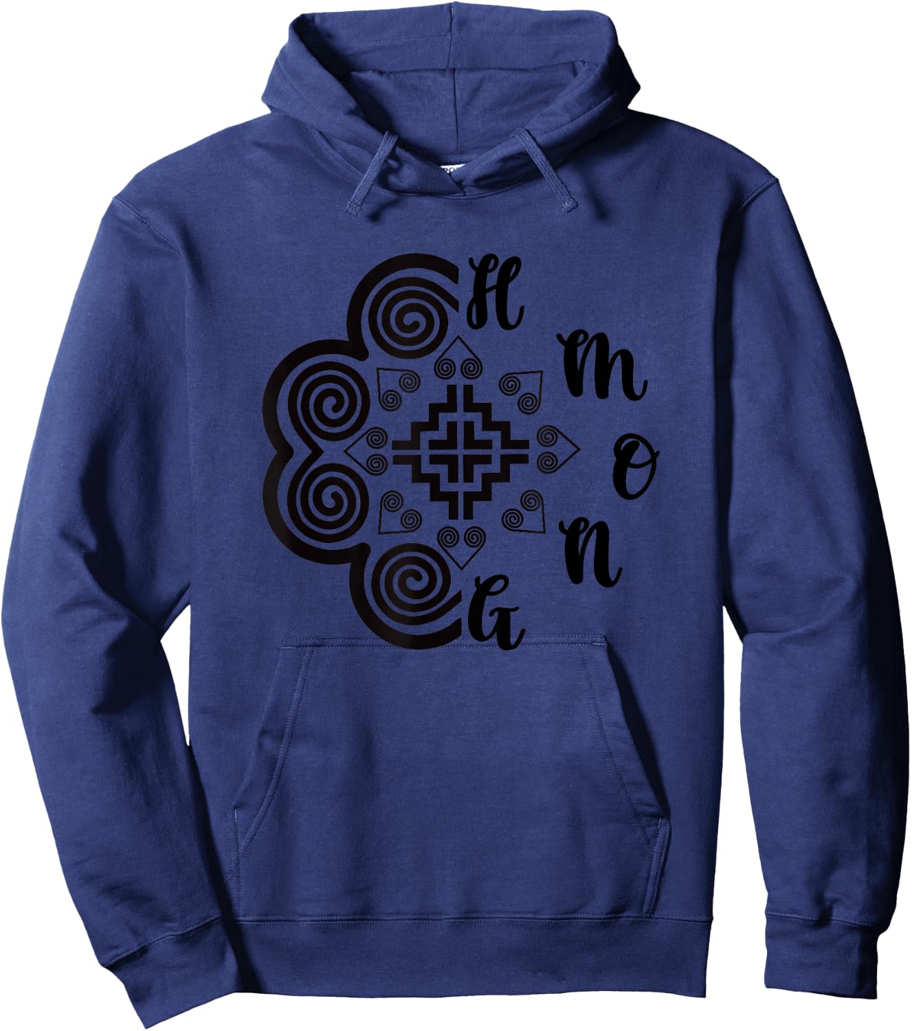 Elephant foot print with word Hmong Hoodie - Hoodie | Navy