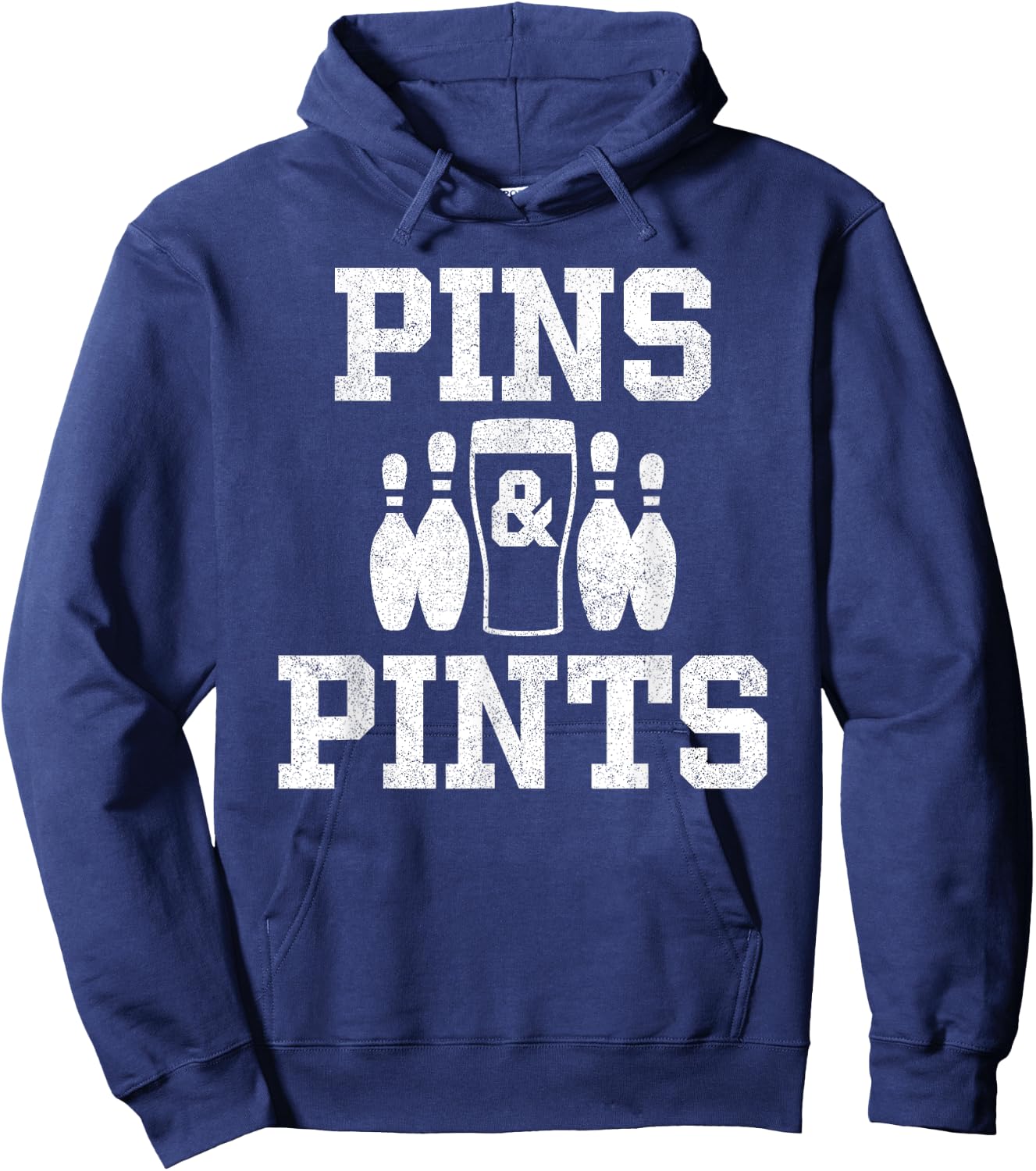 Funny Bowling Beer Drinking Bowler Pins & Pints Hoodie - Hoodie | Navy
