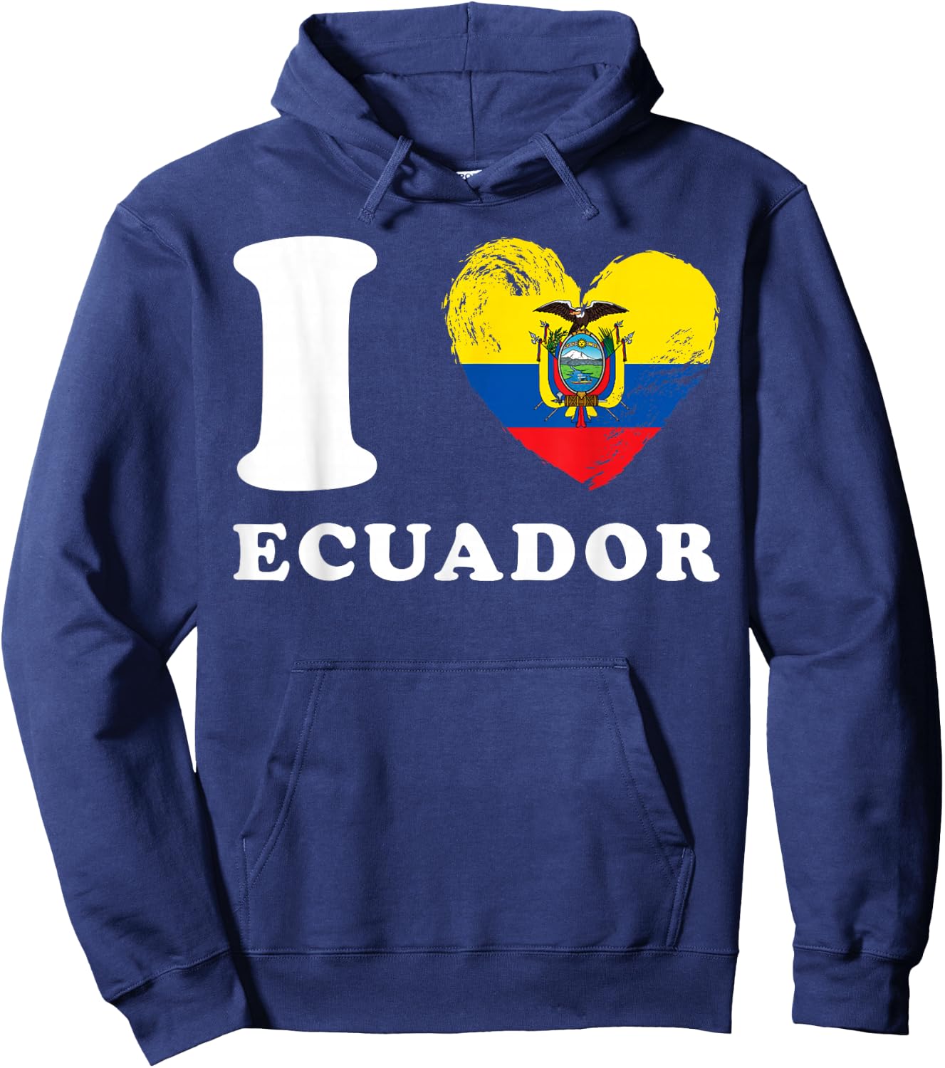 I Love Ecuador - Heart Flag Ecuador Hoodie - Hoodie | Navy