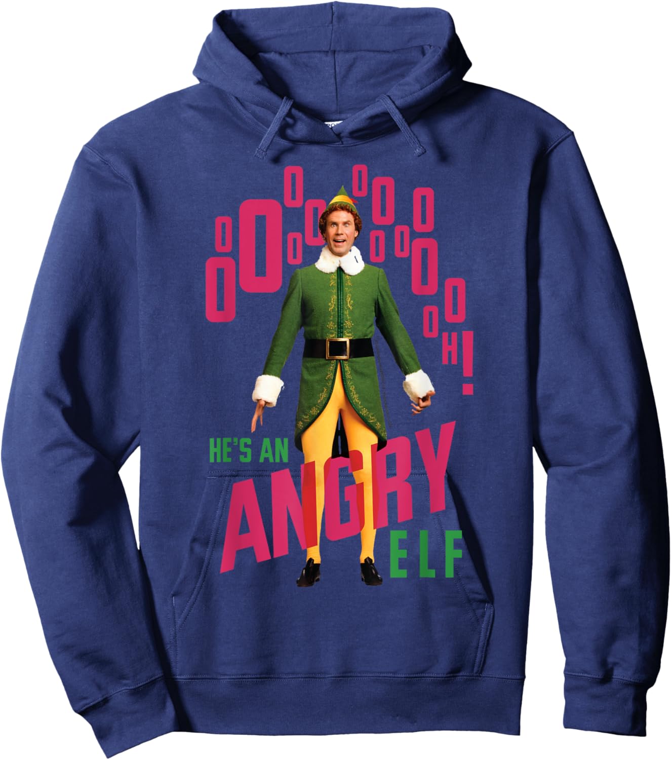 Elf Buddy He's An Angry Elf Quote Christmas Hoodie - Hoodie | Navy