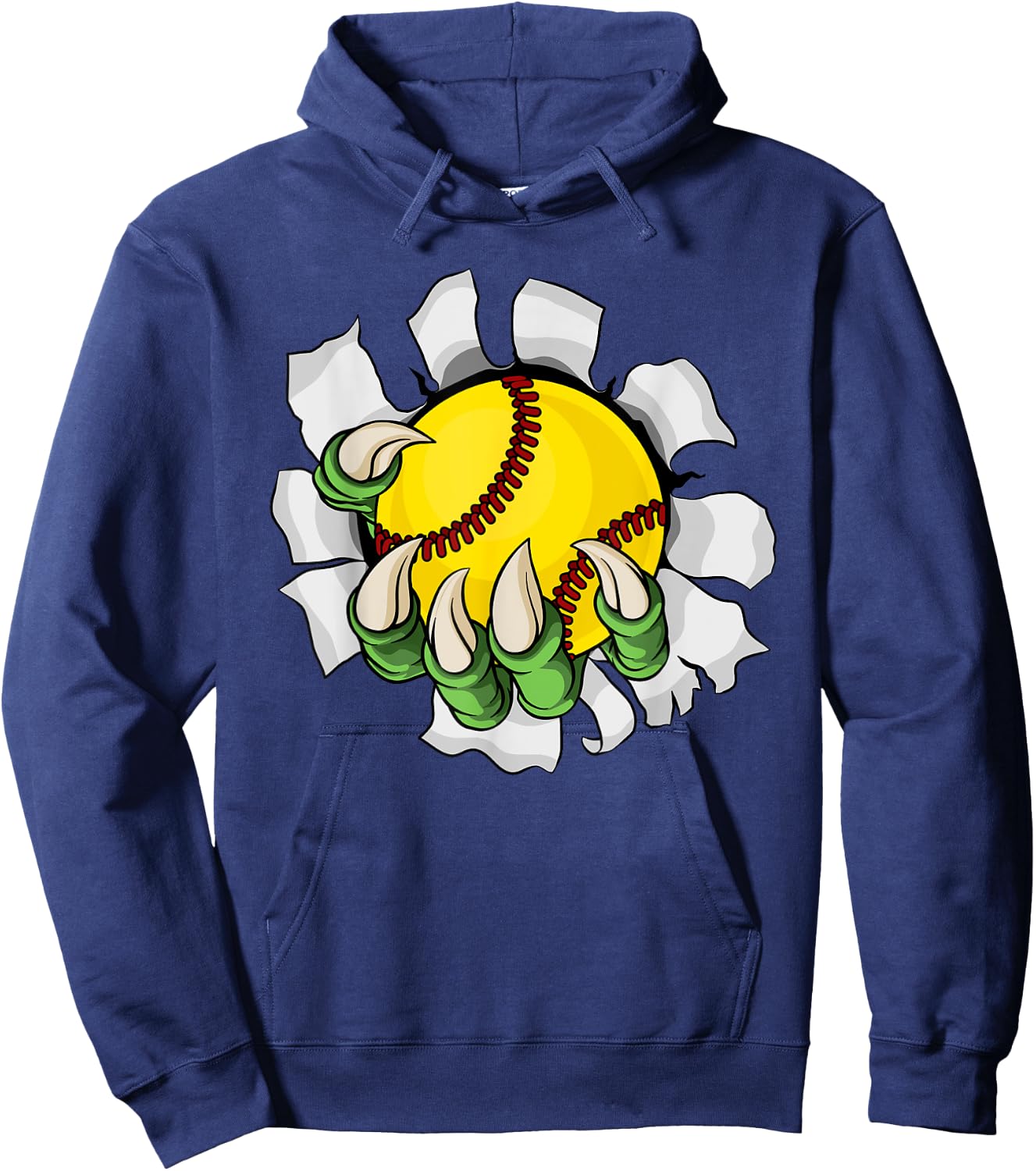 Claw Softball Baseball Ball Dragon Monster Hand Hoodie - Hoodie | Navy