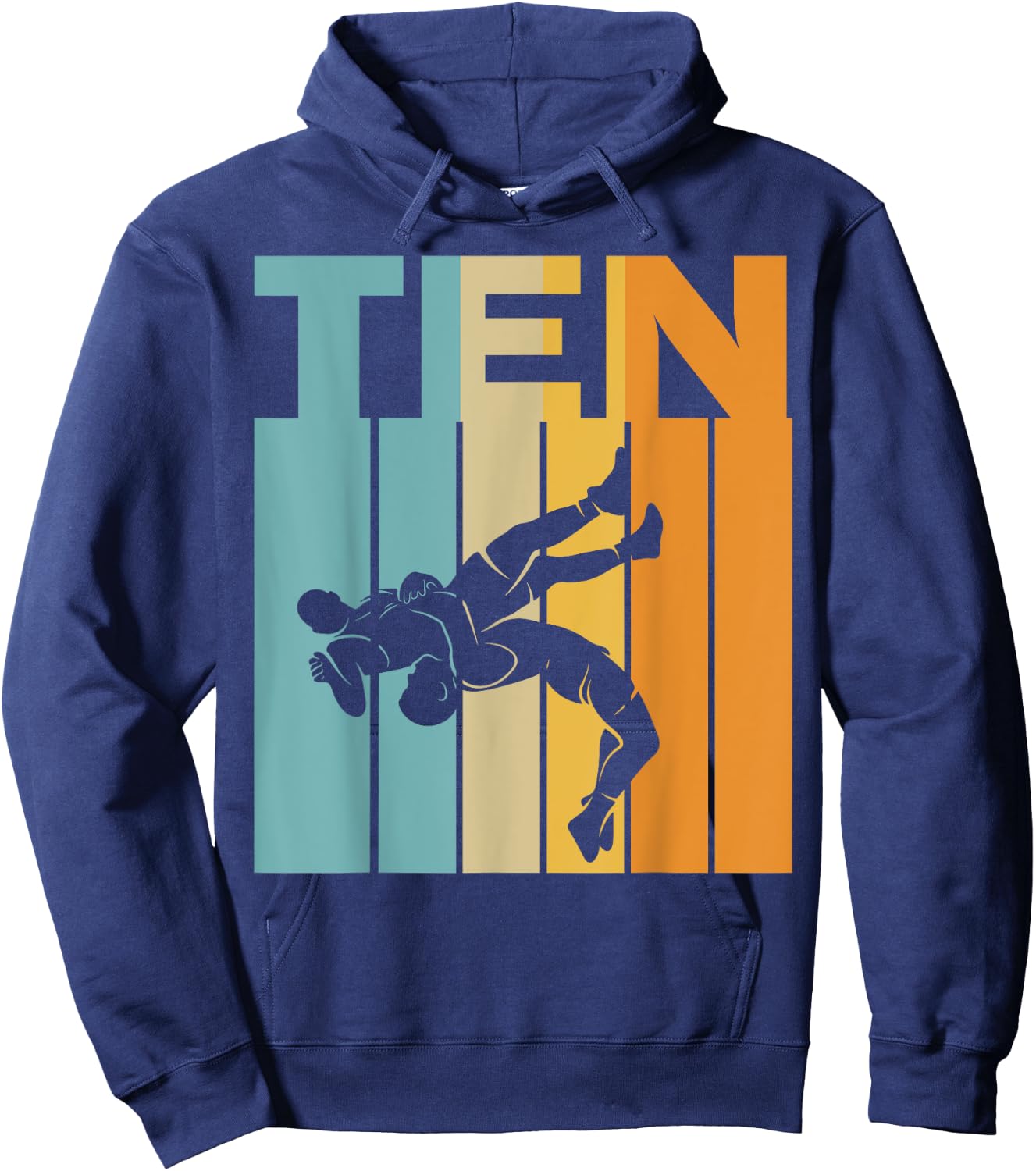 Cool Ten Wrestling 10th Bday 10 Years Old Hoodie - Hoodie | Navy