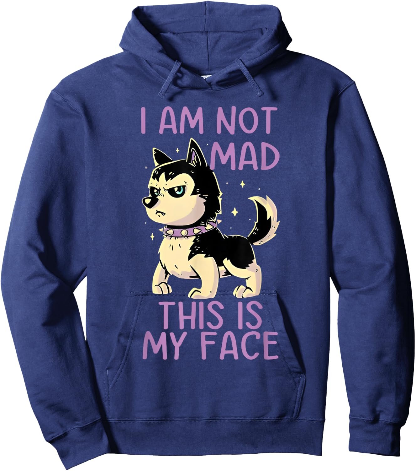 I Am Not Mad This Is My Face Funny Dog Hoodie - Hoodie | Navy