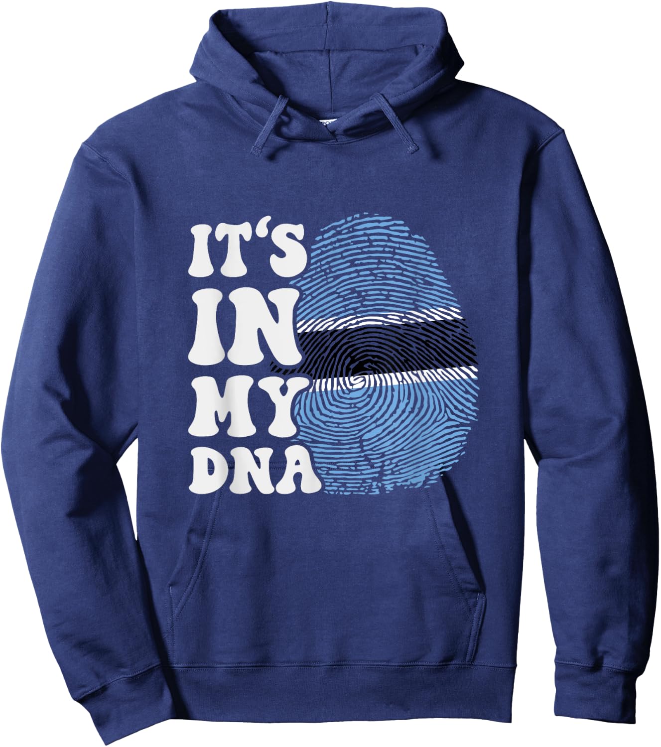 Funny it's in my DNA Botswana flag Fingerprint Hoodie - Hoodie | Navy