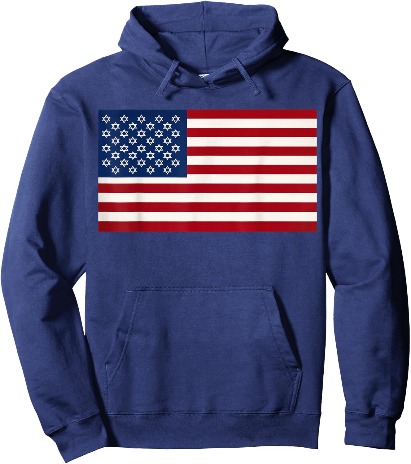 United States of Isreal - Star of David Flag Hoodie - Hoodie | Navy