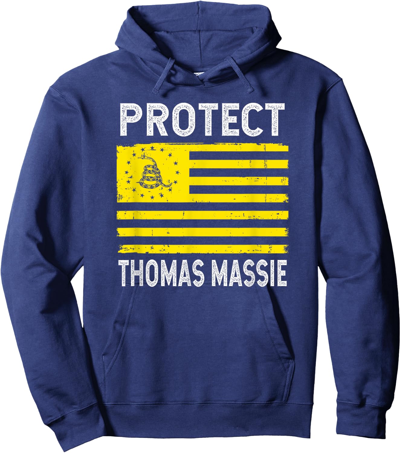 Protect Thomas Massie Gadsden Flag Libertarian Hoodie - Hoodie | Navy