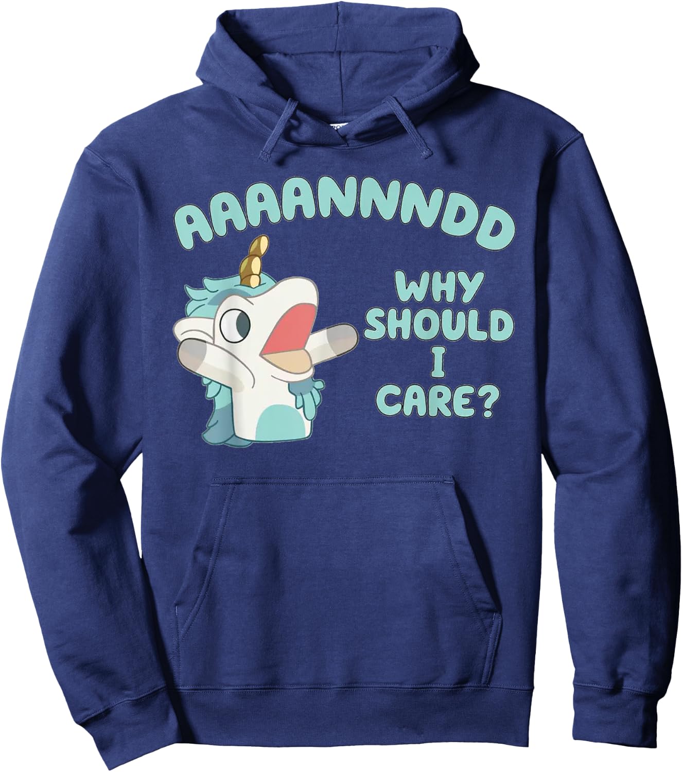 And Why Should I Care? Funny Sarcastic Unicorn Hoodie - Hoodie | Navy